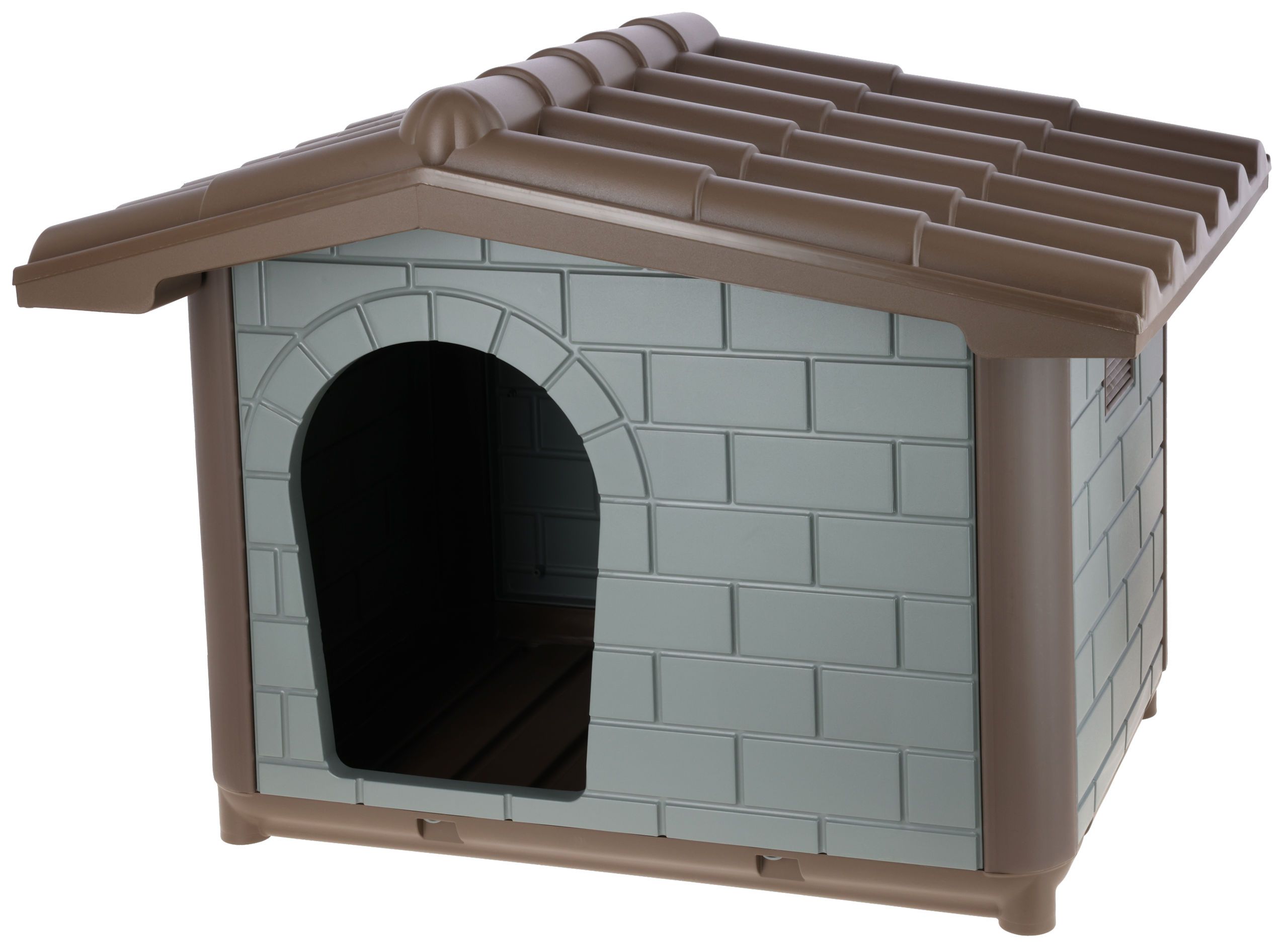 doghouse, pet house, outdoor, plastic, brown roof