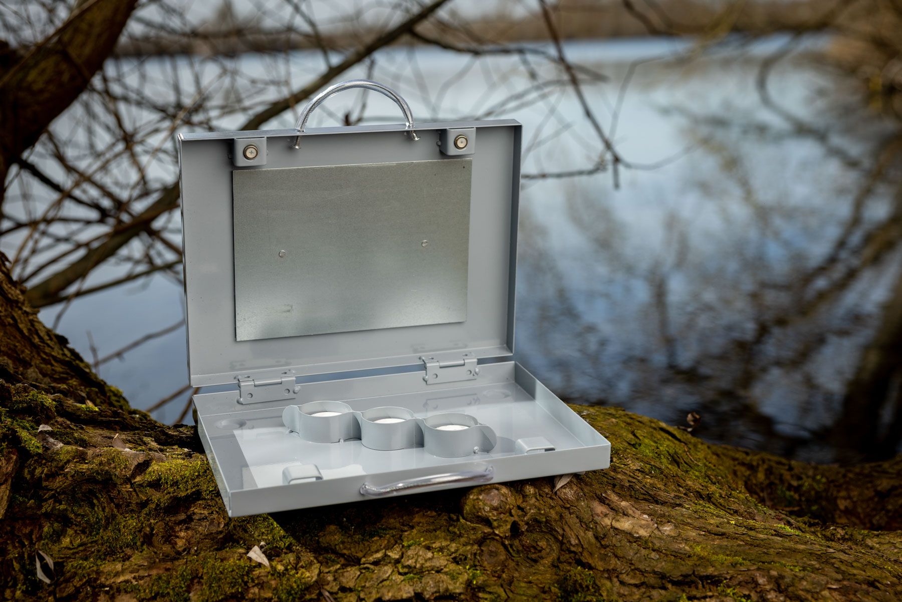 Eurohunt Teelichthizer Silver, in use