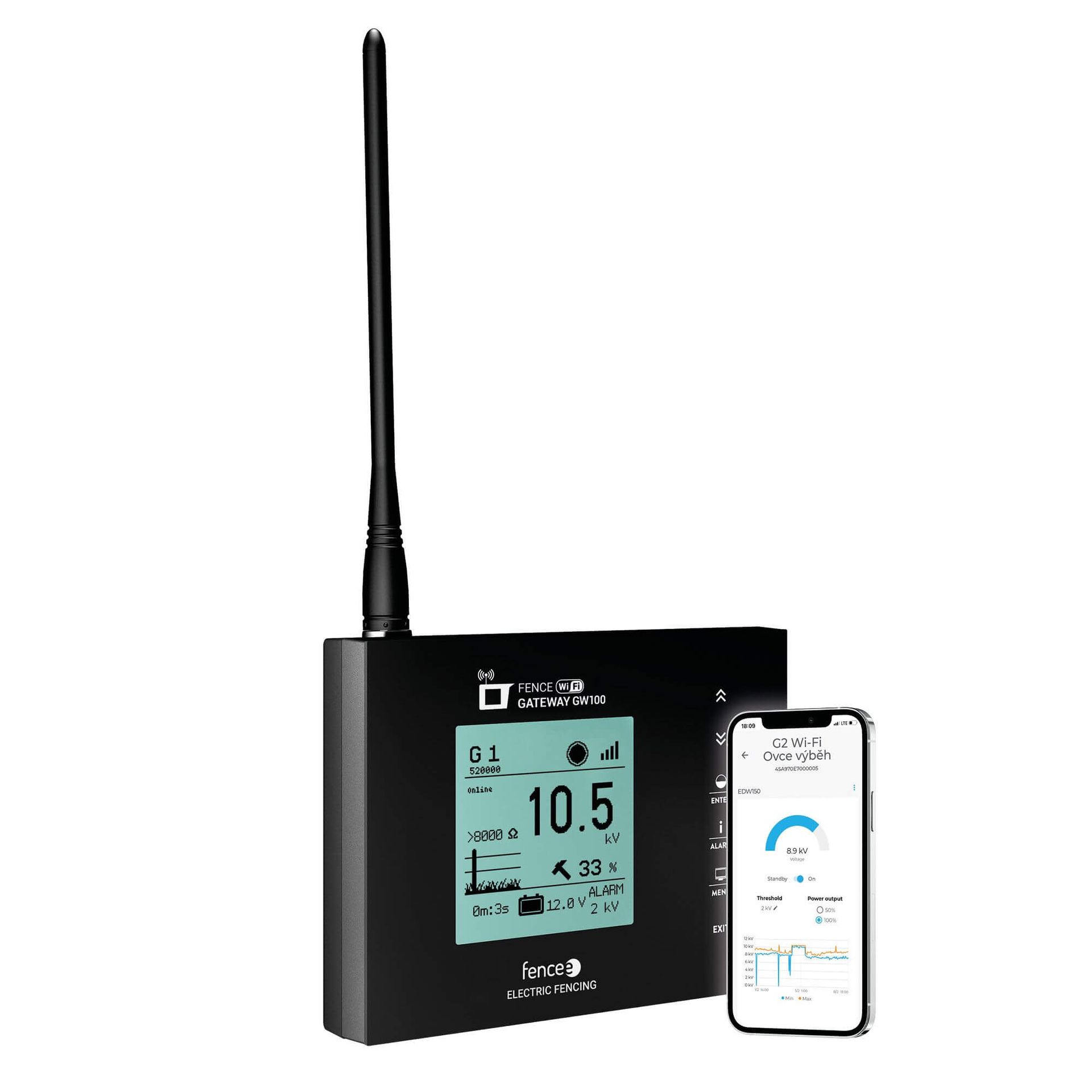 fencee Gateway GW100 Centrale de communication WiFi pour clôture connectée, en utilisation