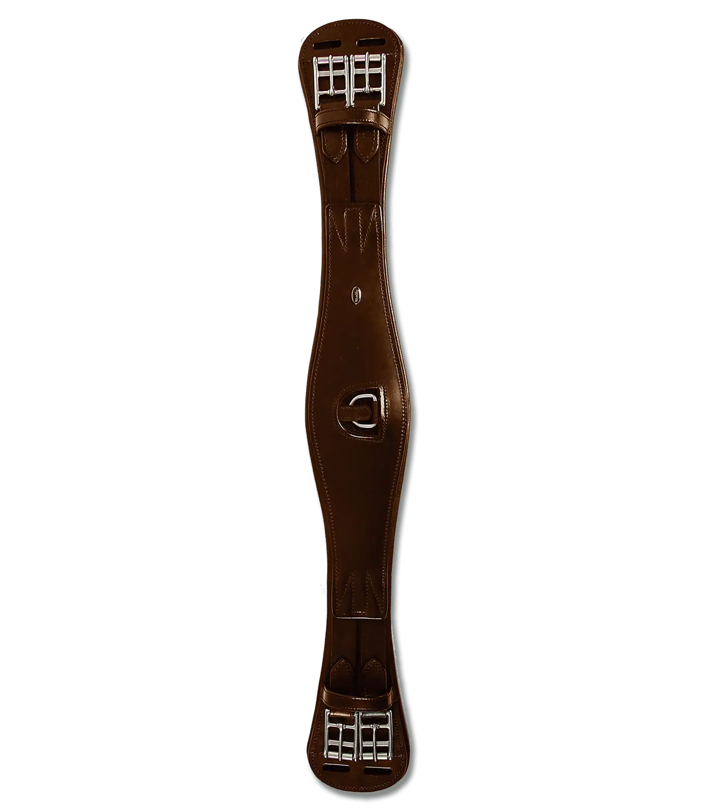 Waldhausen X-Line Sangle courte en cuir avec élastique et anneau, marron 50 cm