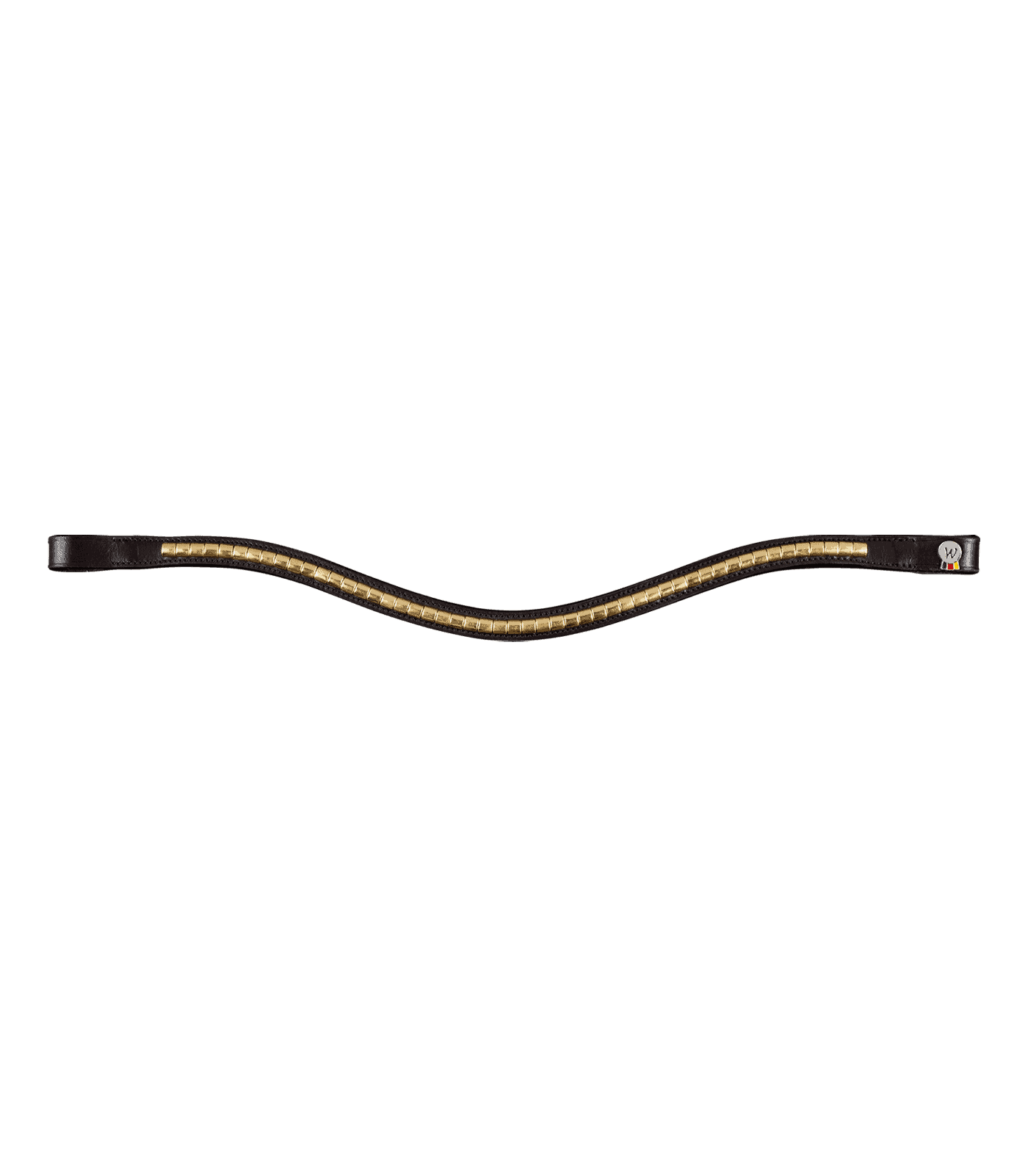 Wavy dark browband with gold glitter trim