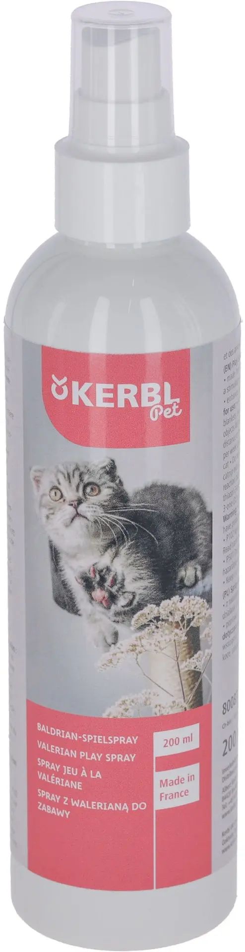 Kerbl Pet Spray Catnip Jeu pour Chats, aux extraits naturels de valériane, 200 ml