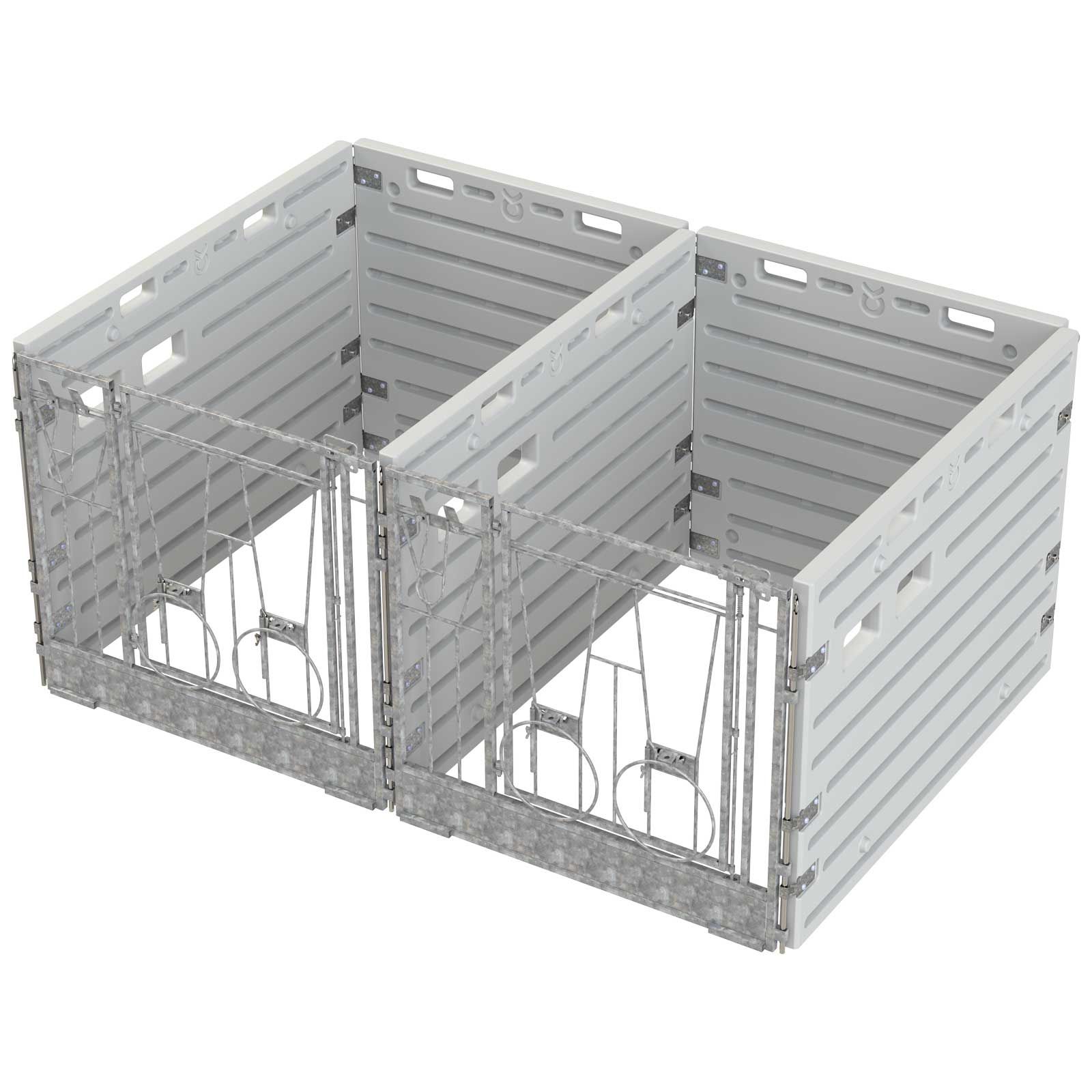 Modulare Kälberbox Doppelbox freistehend