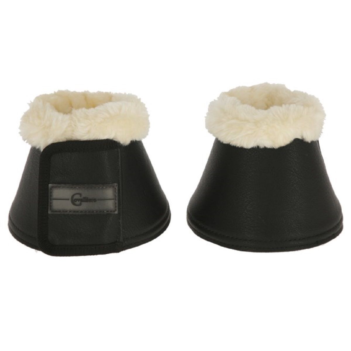 Cloches pour chevaux Covalliero Pelisa noir, absorbantes, cuir synthétique, Cob