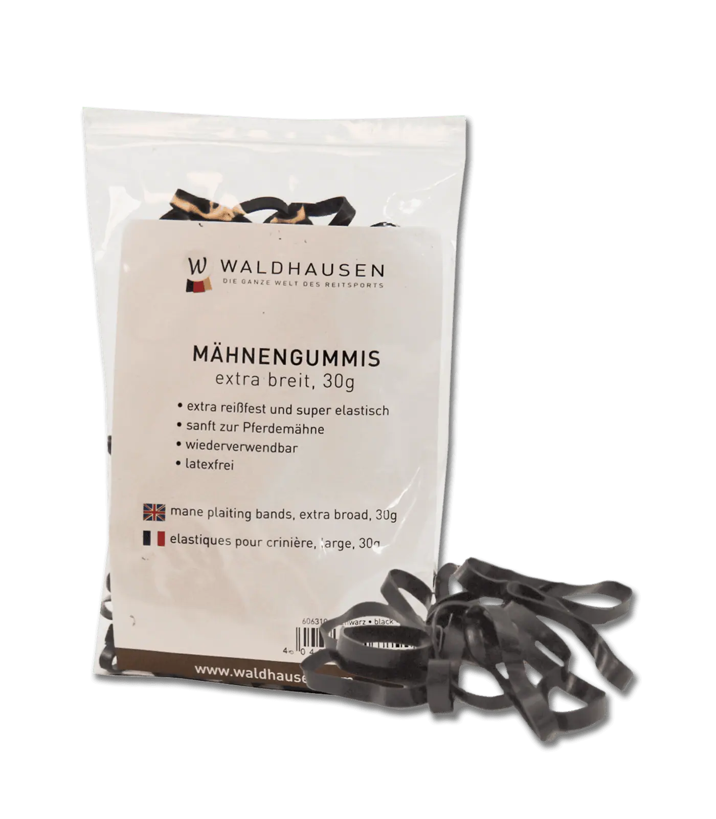 Waldhausen Élastiques pour crinière, silicone, sachet 50 g, emballage