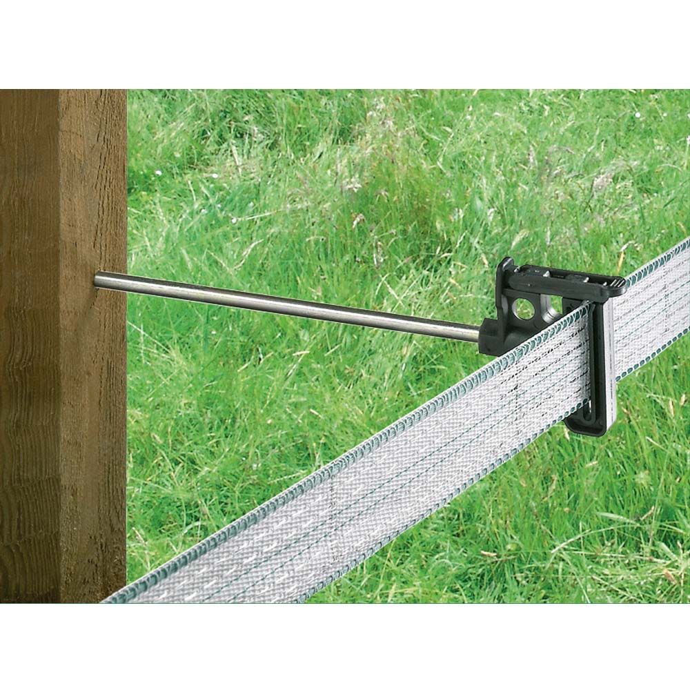 AKO Isolateur à Clip Longue Tige pour Ruban, Corde, 15 pièces, en utilisation