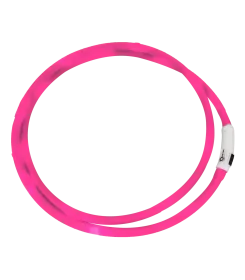 Leuchtendes Halsband in pink, ringförmig aufgerollt