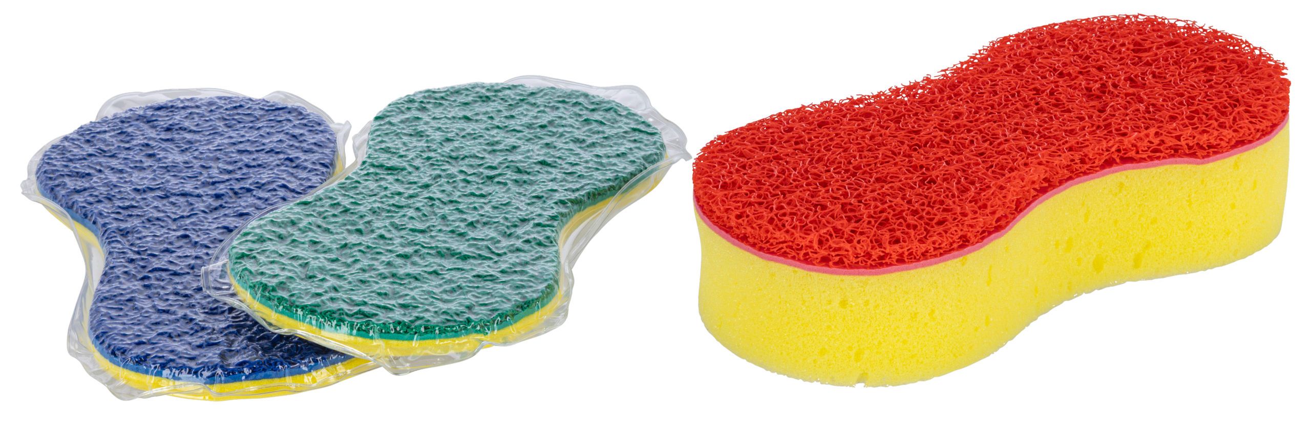 sponge, kitchen sponge, scrub sponge, dual-layer sponge, multicolor sponge
