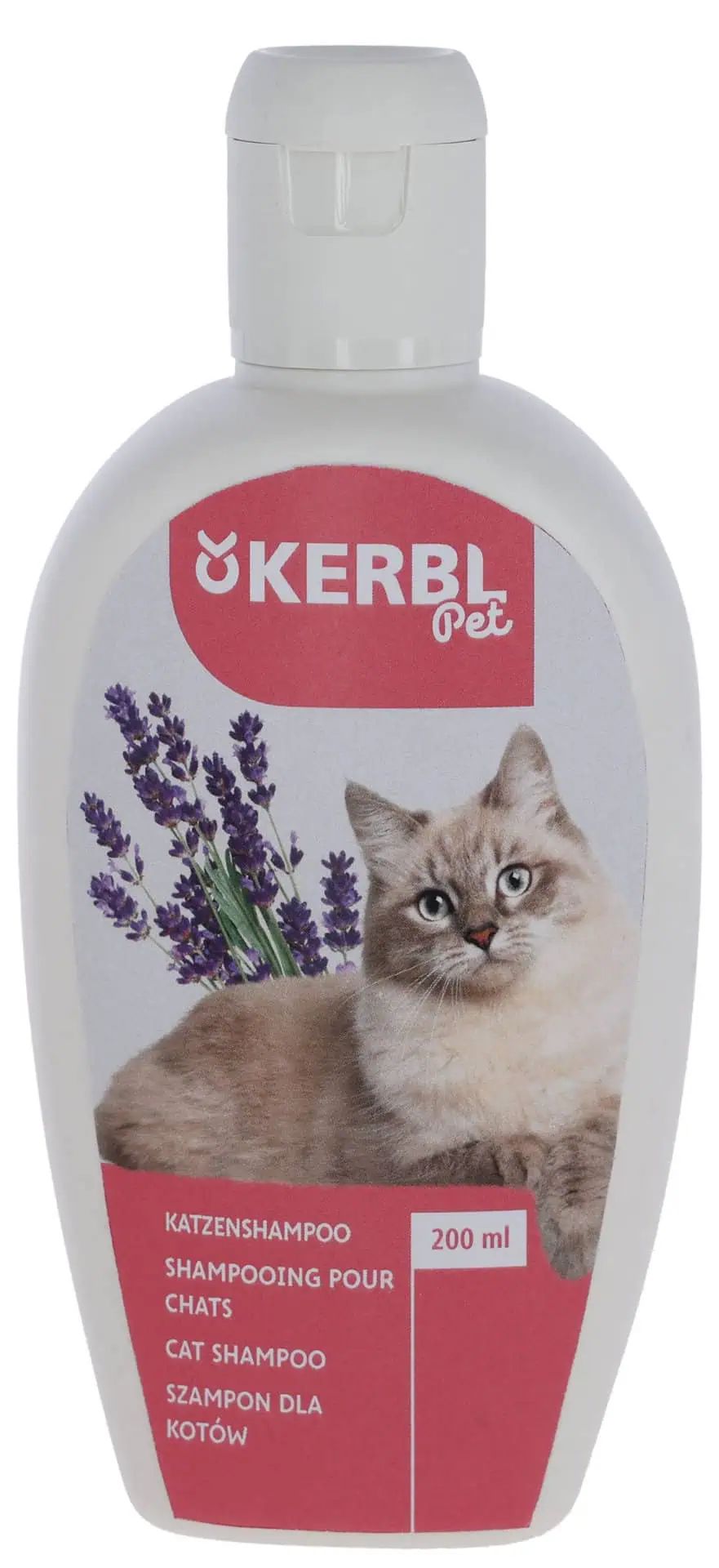 Kerbl Pet Macskasampon Levendulavirágvízzel és Mangó Illattal, 200 ml, elölnézet