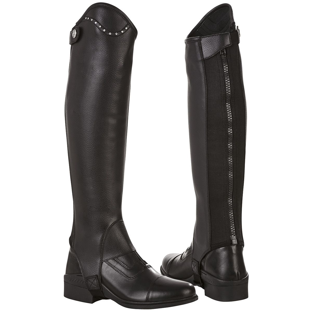 BUSSE Rövid Lábszárvédő SOFT Crystal, Close-Contact Chaps Strasszal, XLW