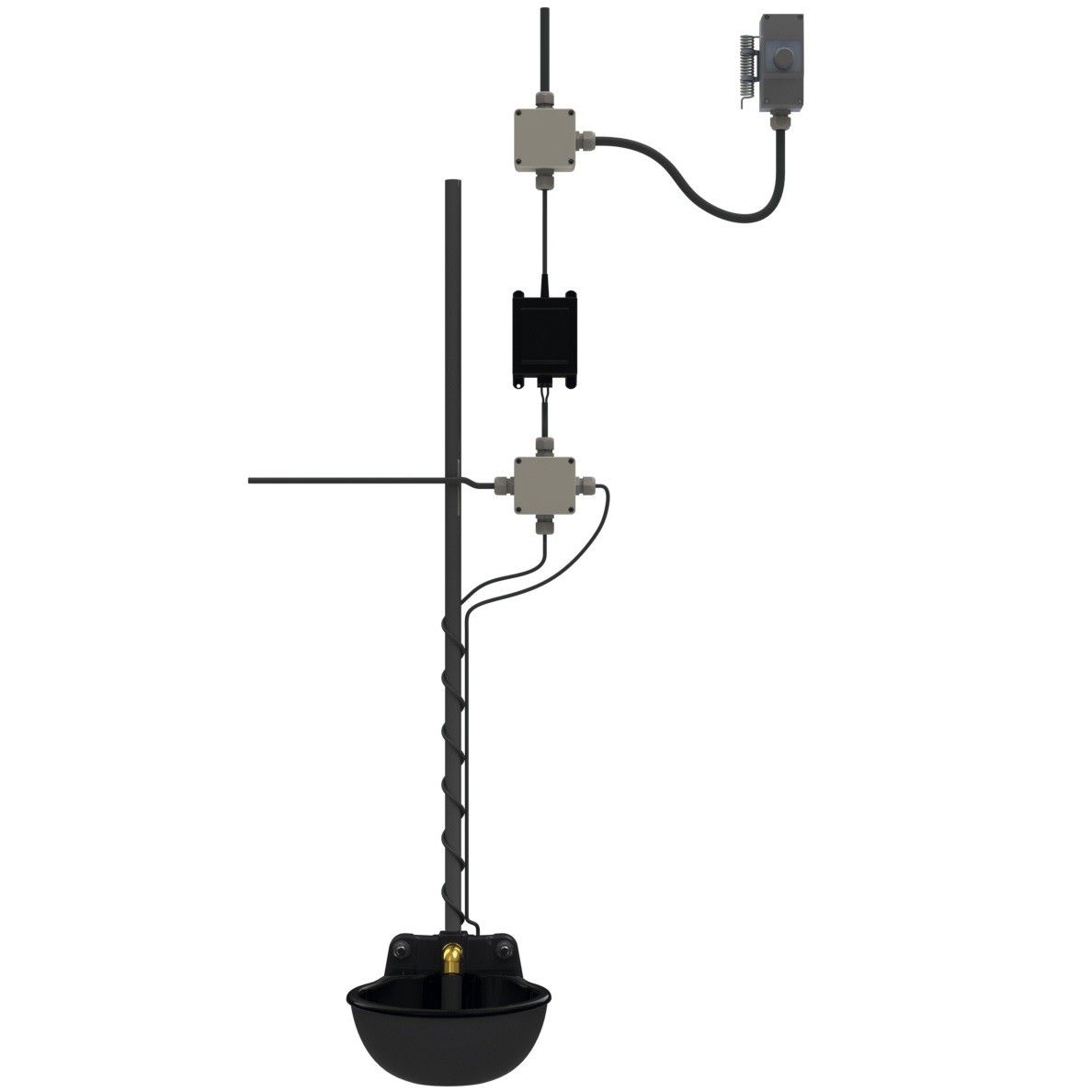 Kerbl Frostschutz-Thermostat 3,6 kW für Tränken & Rohre, Anschlussschema