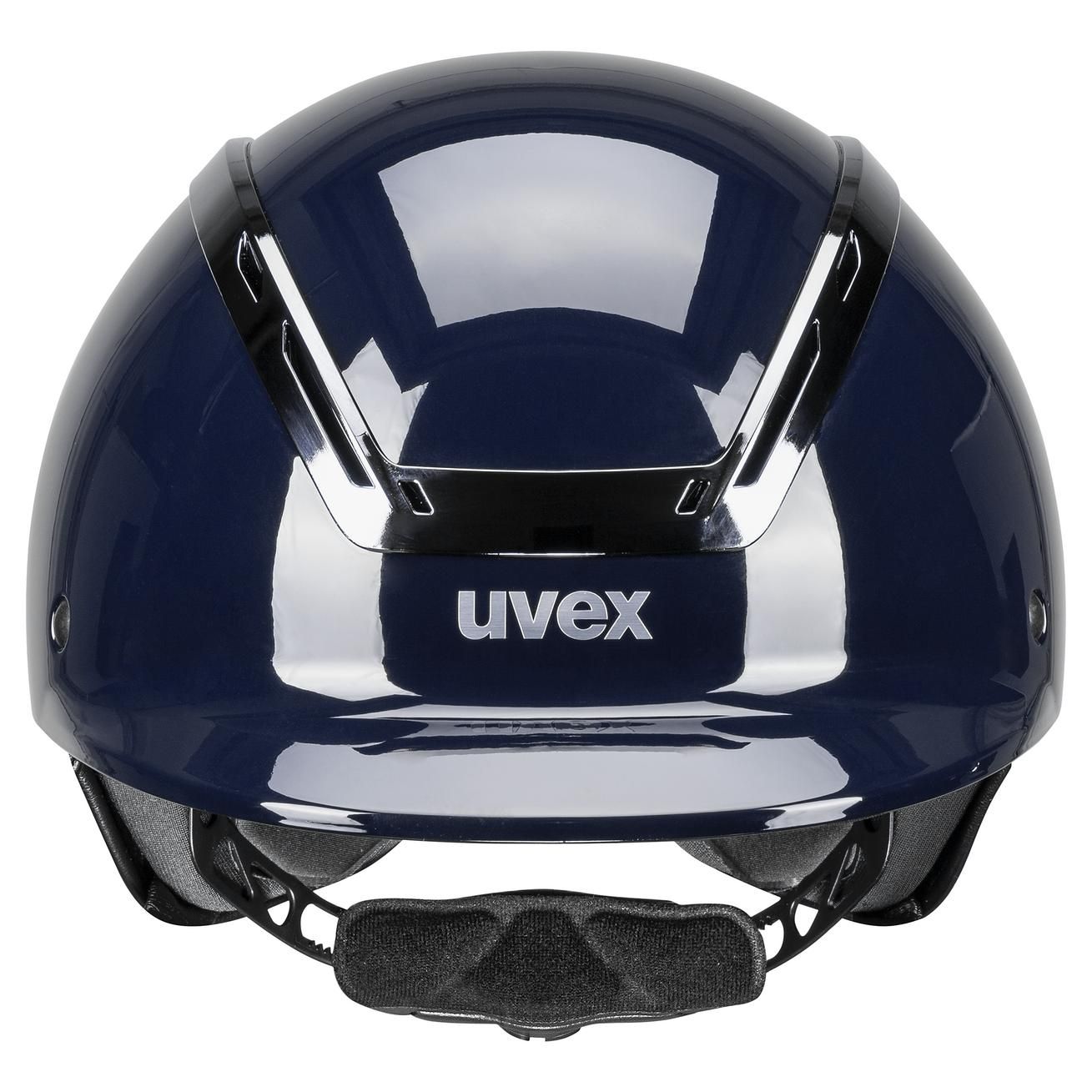uvex Reithelm exxeed shiny chrome – Hardshell-Technologie, navyblau glänzend M-L