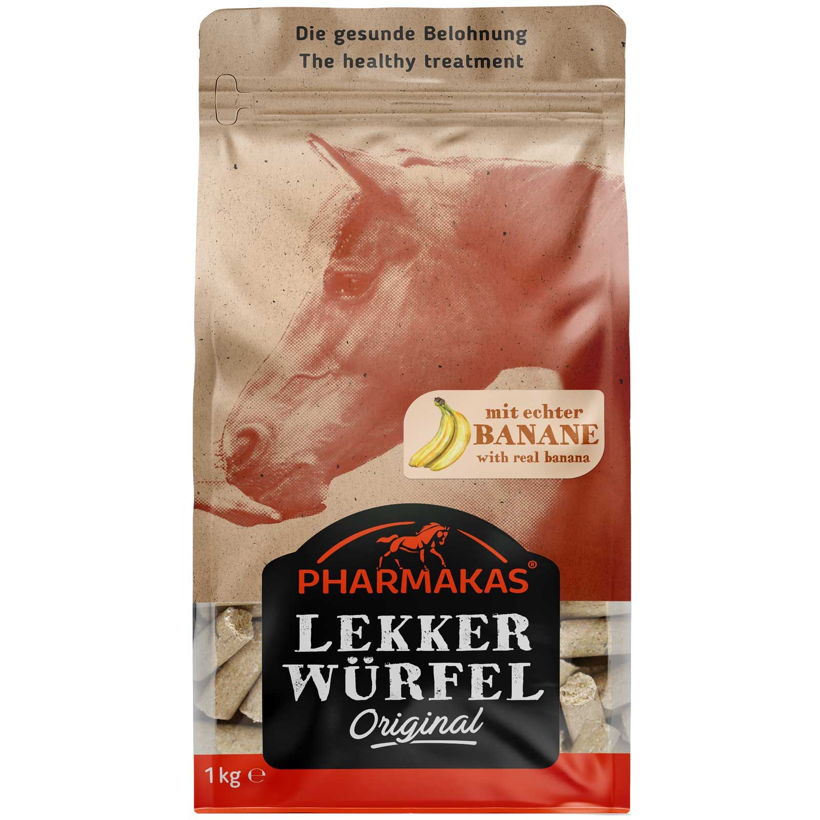Pharmakas LEKKERWÜRFEL Banana 1 kg, förpackning