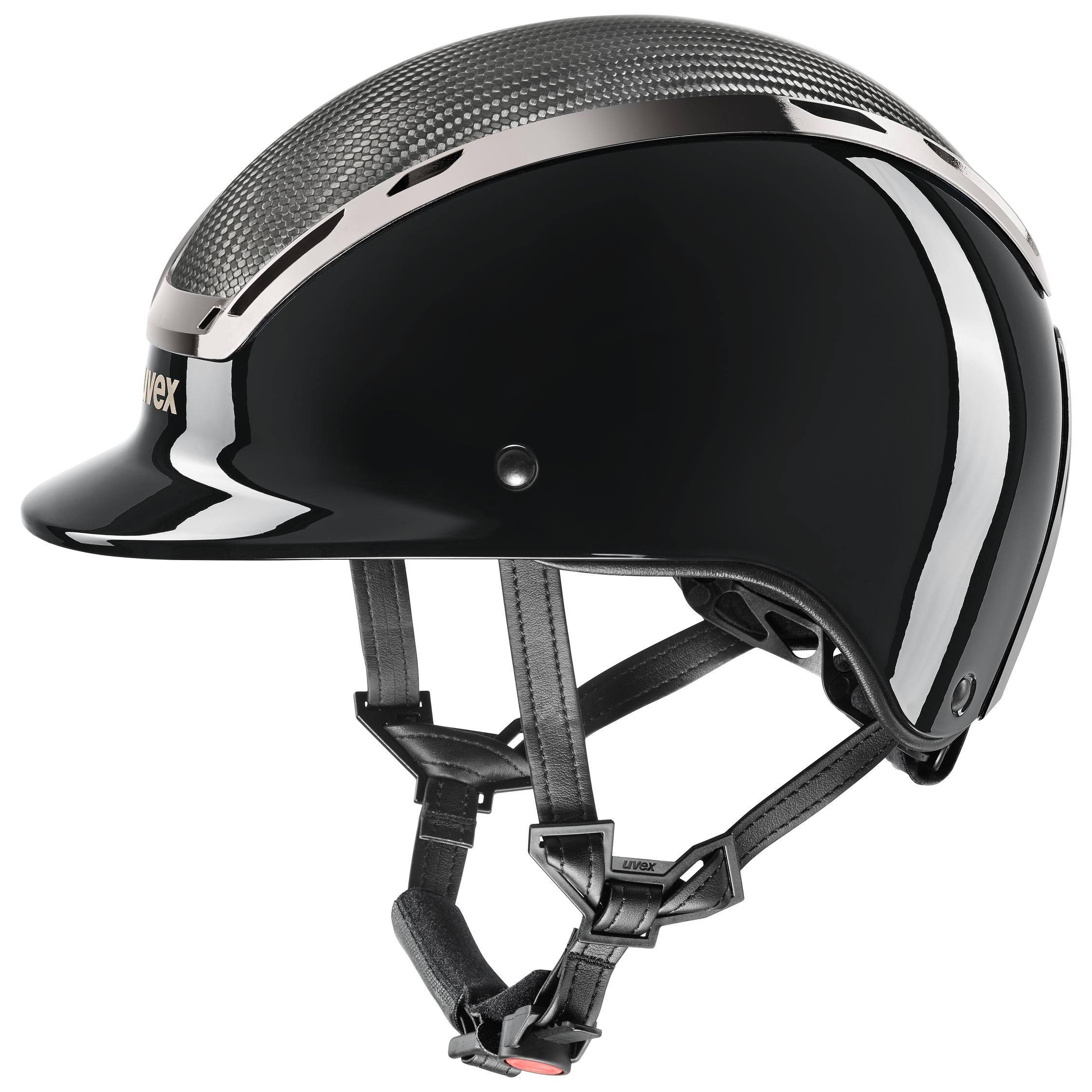 casque d'équitation uvex exxeed ultimate, noir brillant, vue latérale