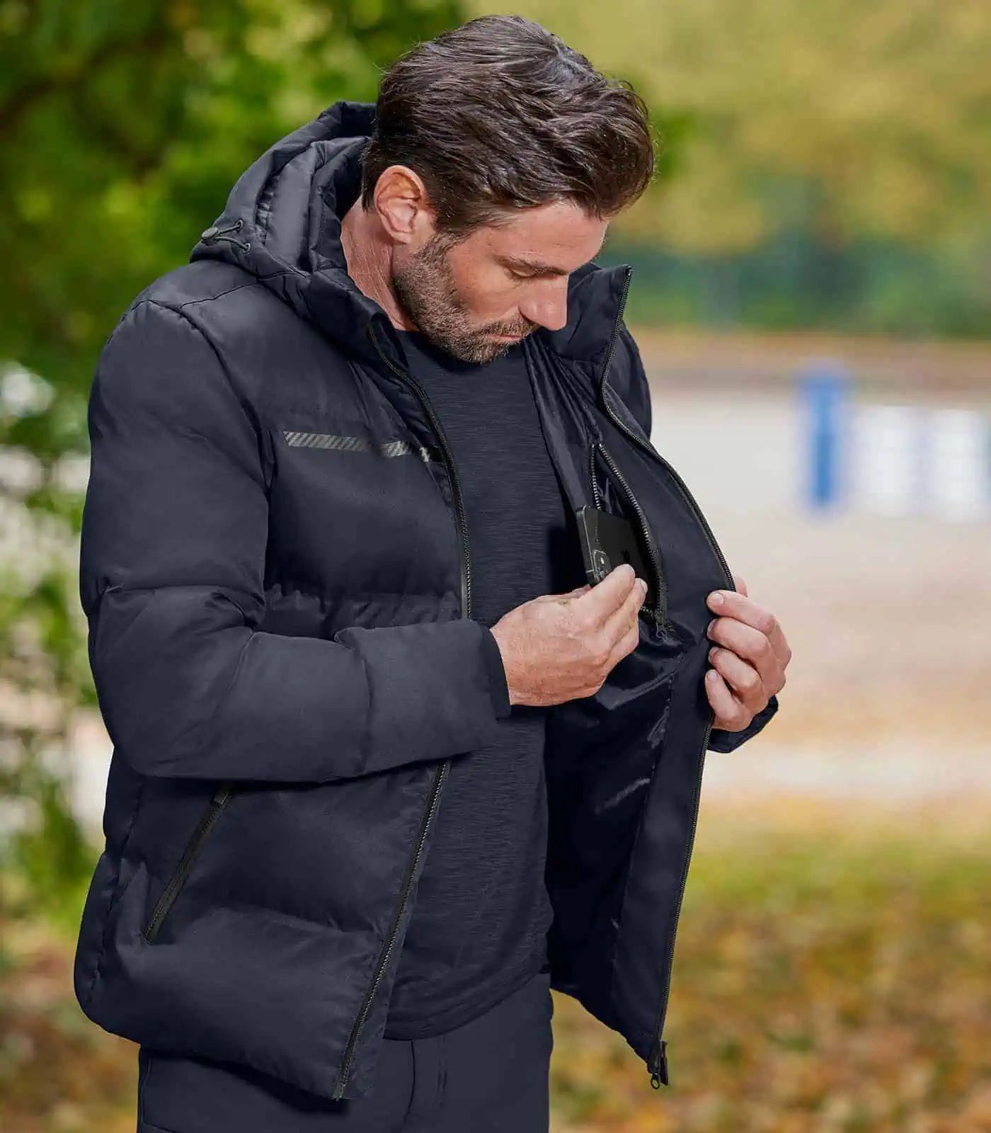 ELT Veste d'hiver légère Montana, homme, imperméable et coupe-vent, bleu profond, M