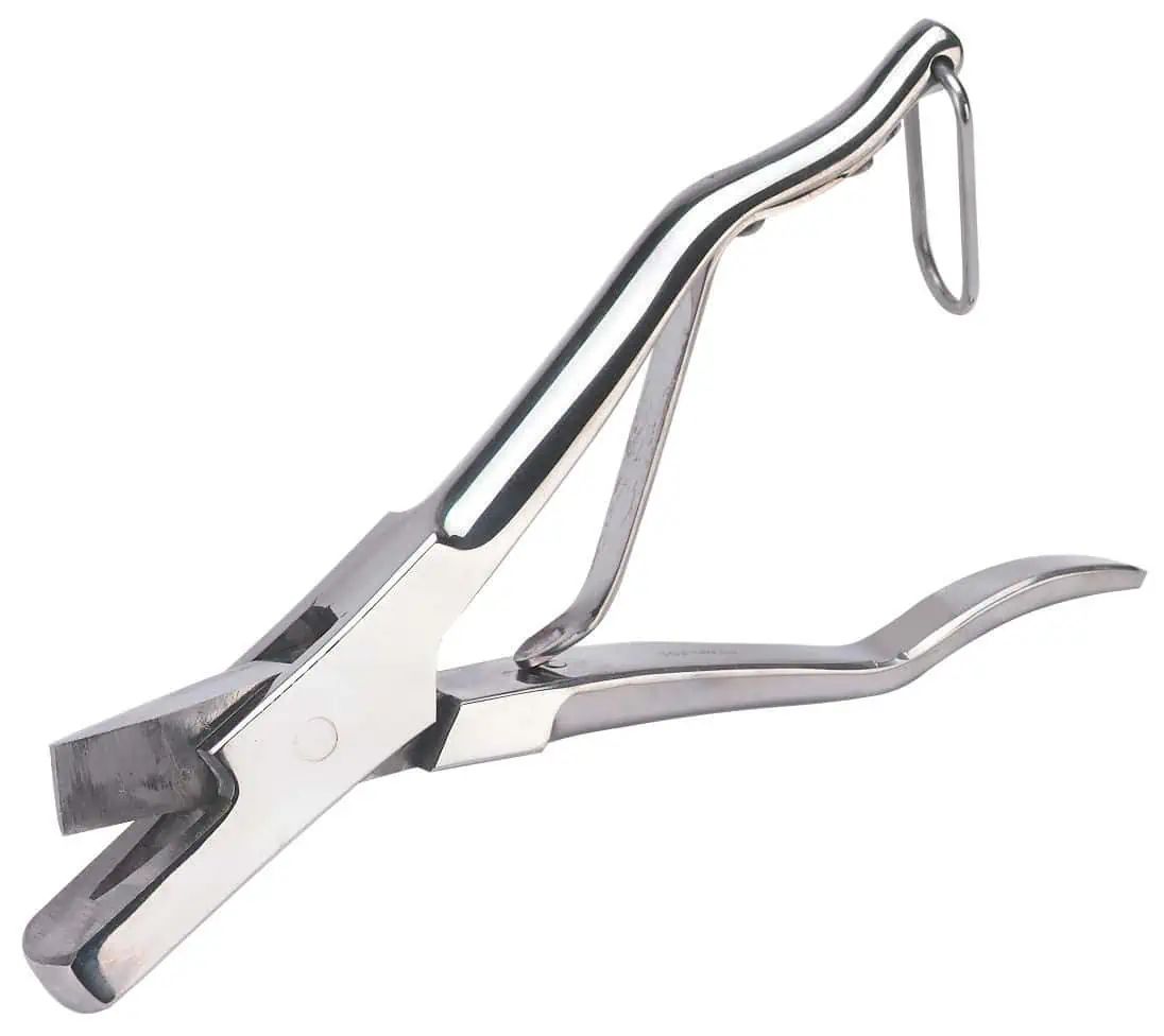Pince à encocher Kerbl inoxydable format poche pour porcs