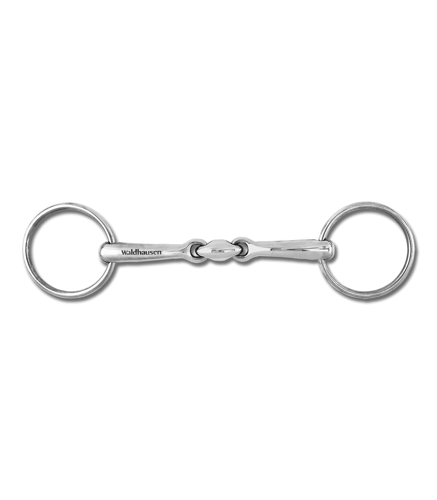 Waldhausen Unterlegtrense doppelt gebrochen, Edelstahl, Stärke 14 mm, massiv 12,5 cm