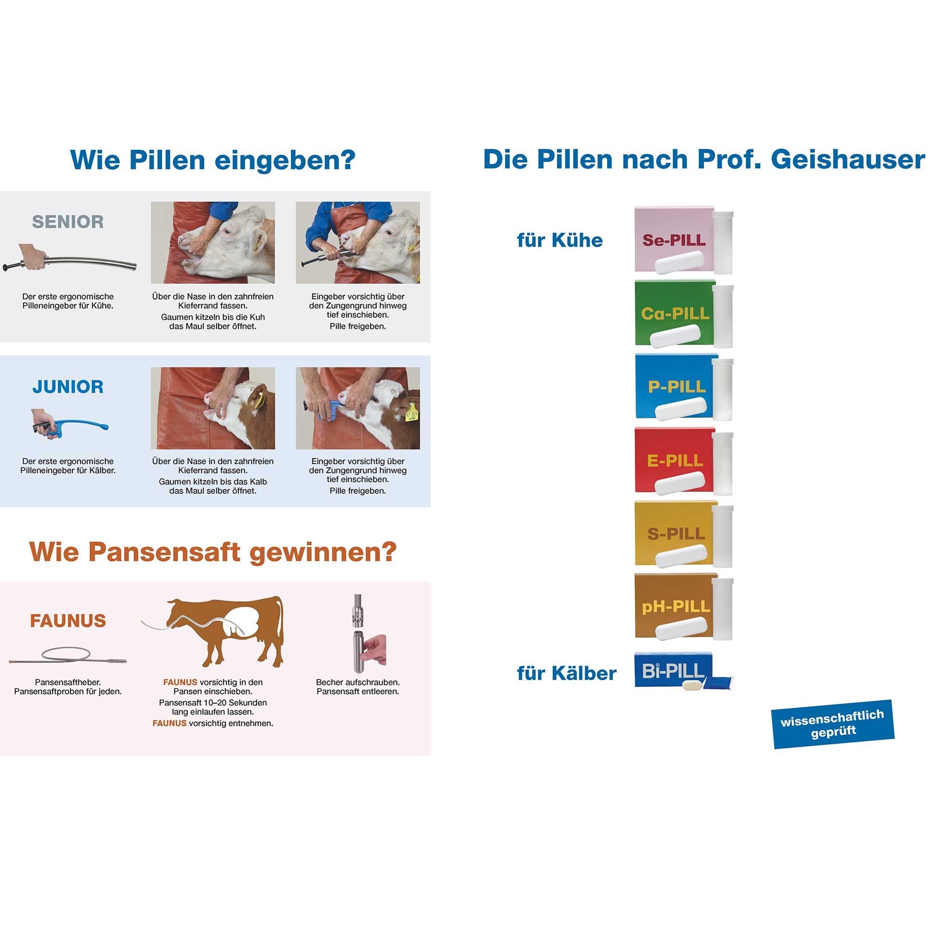 Bi-PILL bei Kälberdurchfall, Bicarbonat-Pille, 20 x 9 g, Infografik