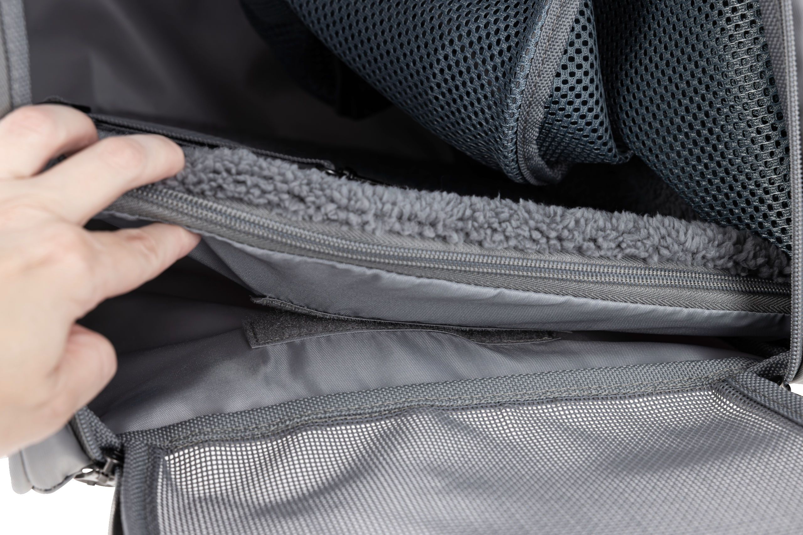 Rucksack, innenfutter, Reißverschluss, gepolstert, Netzfach