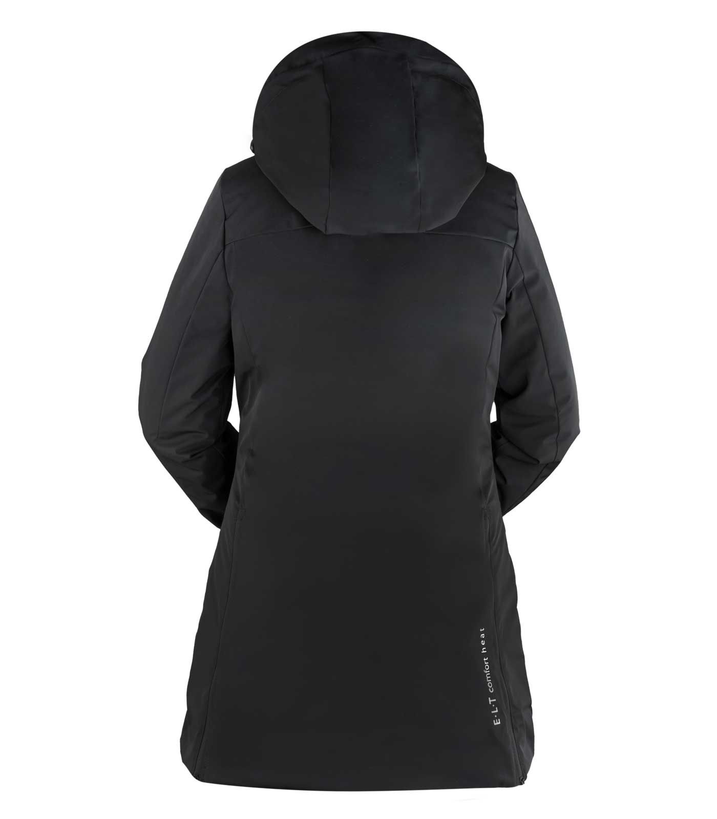 ELT Comfort Heat fűtőparka, fekete, szél- és vízálló, 6 fűtőzónával, hátulnézet