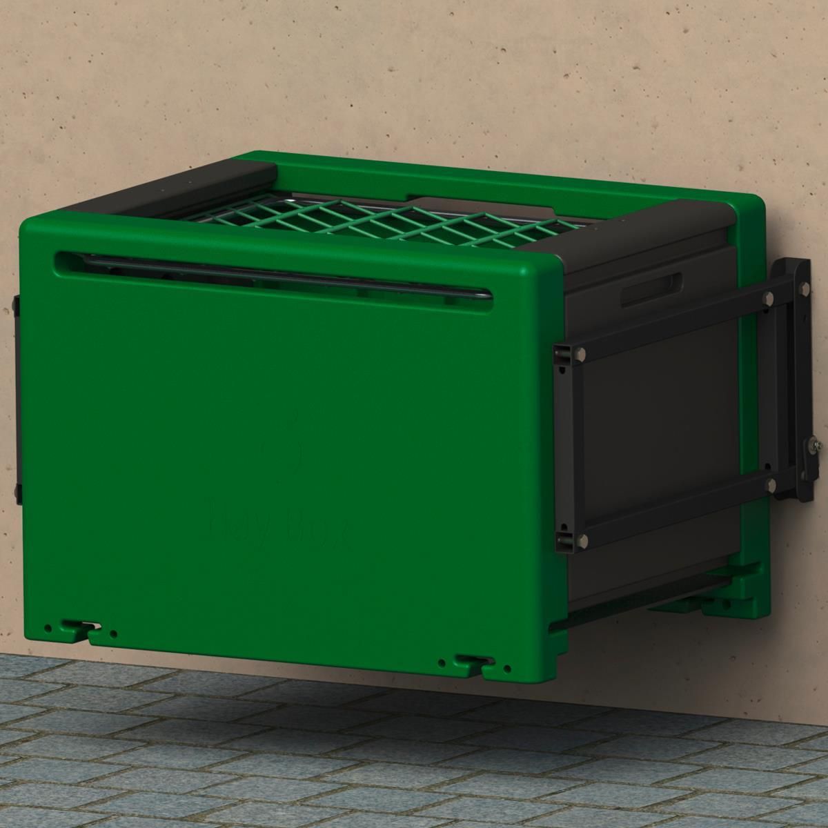 Montaggio a parete per la rastrelliera di alimentazione HayBox