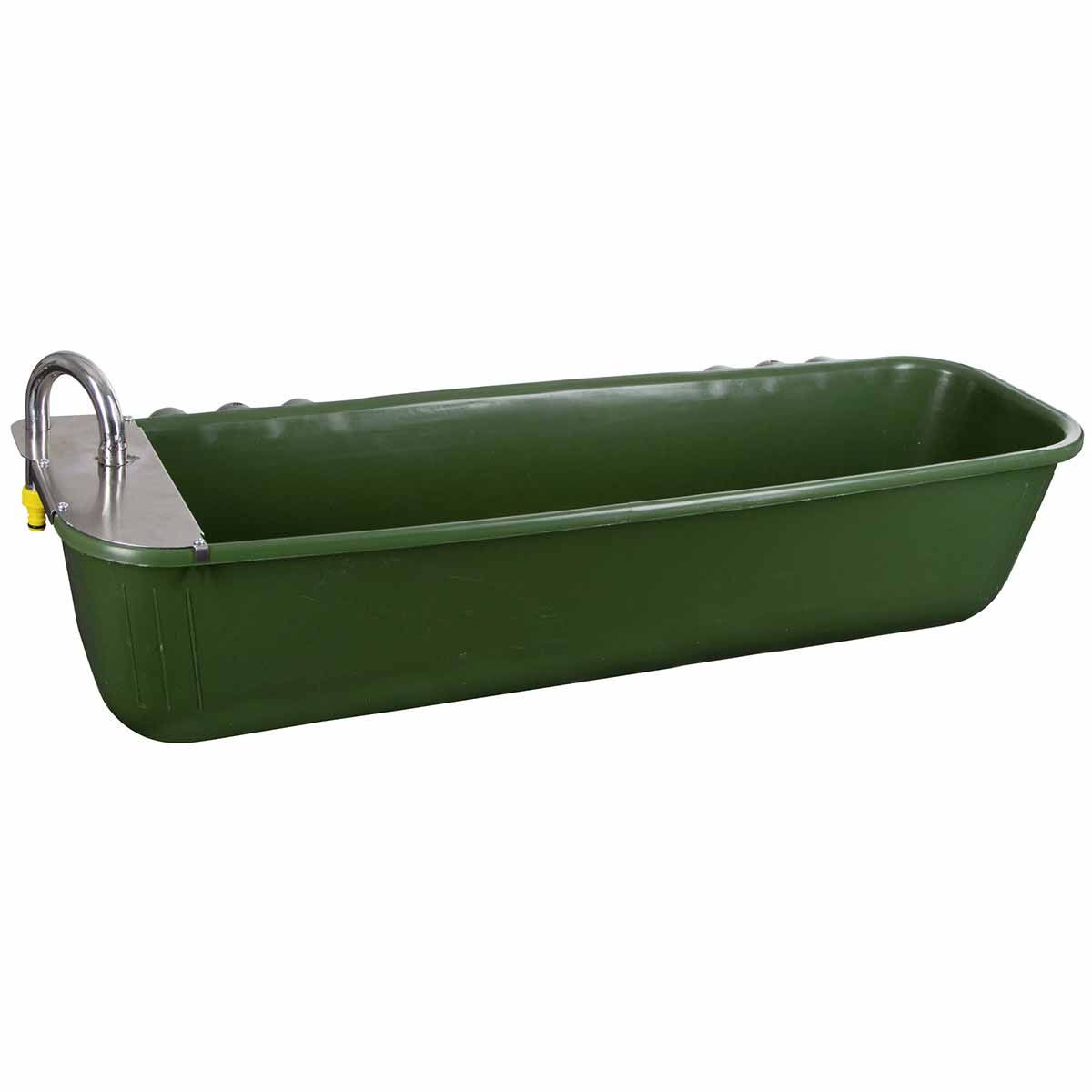 Kerbl Langfuttertrog mit Schwimmerventil, 42 Liter, Seitenansicht