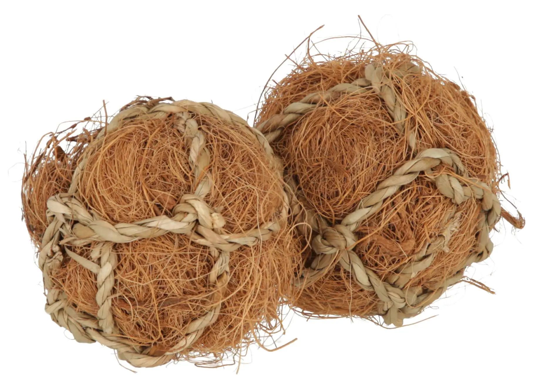 Kókuszrostból készült játék- és rágcsálólabdák 6 cm (2 db)