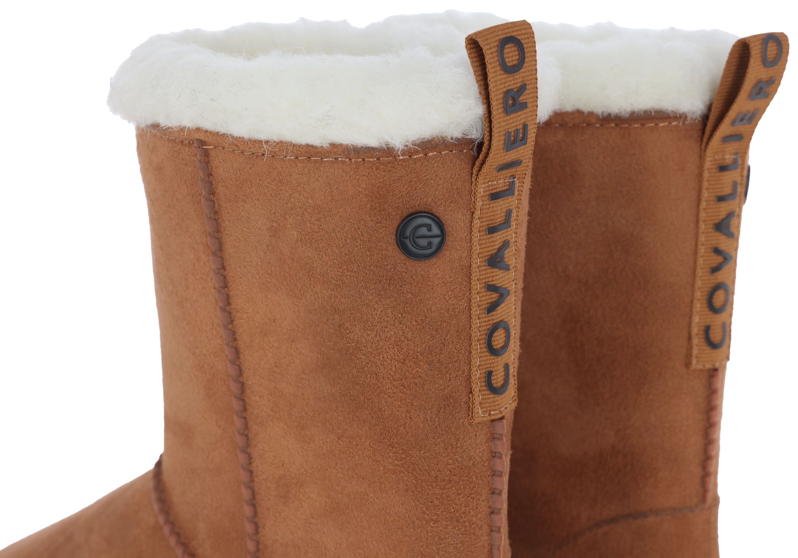 stiefel, knöchelstiefel, Schaffell, camel, schlüpfer