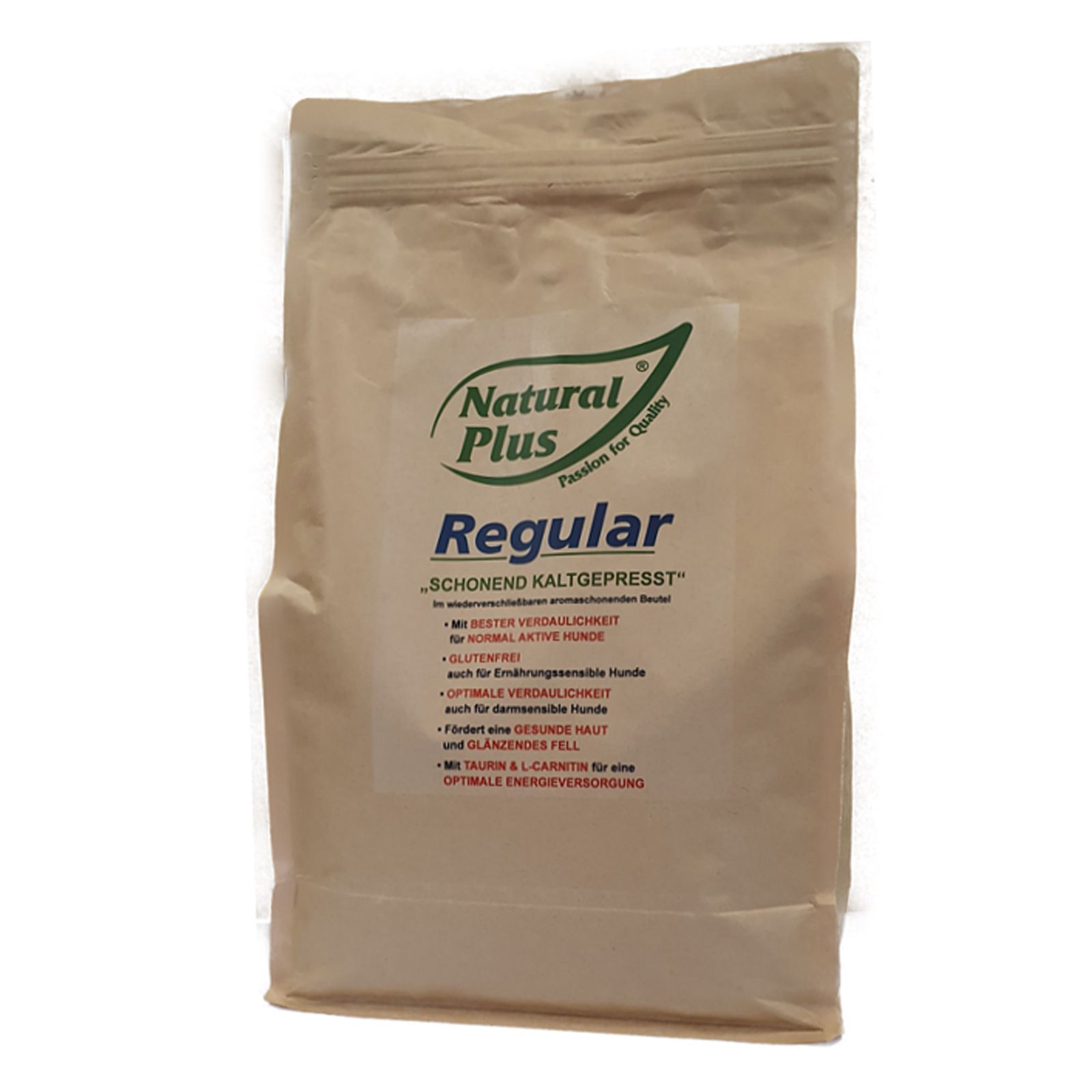 Natural Plus Regular, pressé à froid, emballage