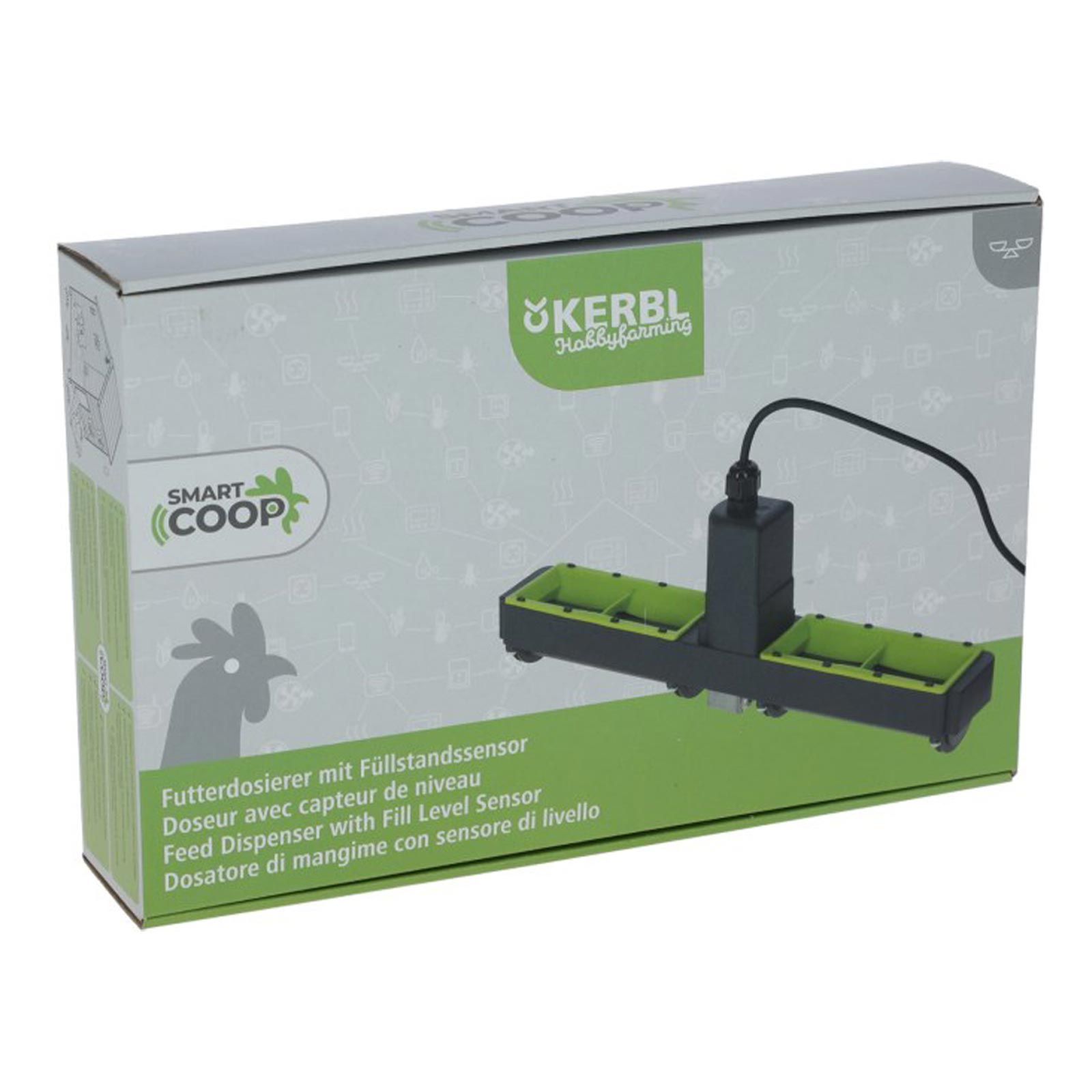 Kerbl SmartCoop Futterdosierer mit Füllstandssensor, Verpackung