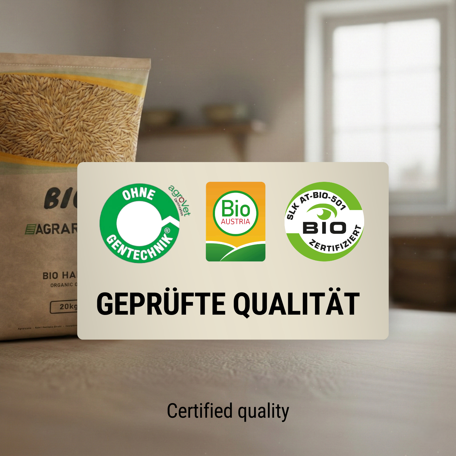Agrarzone Bio zab 20 kg, címke
