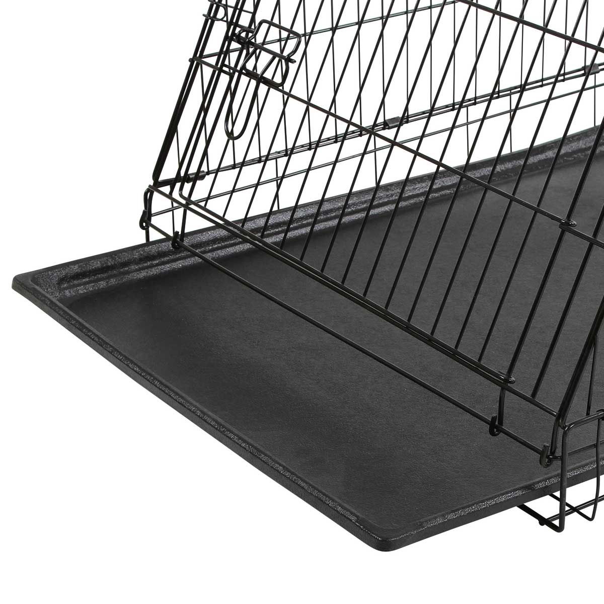 Kerbl mesh transportlåda, vikbar, svart, 107x74x85cm, 2 dörrar, detaljbild