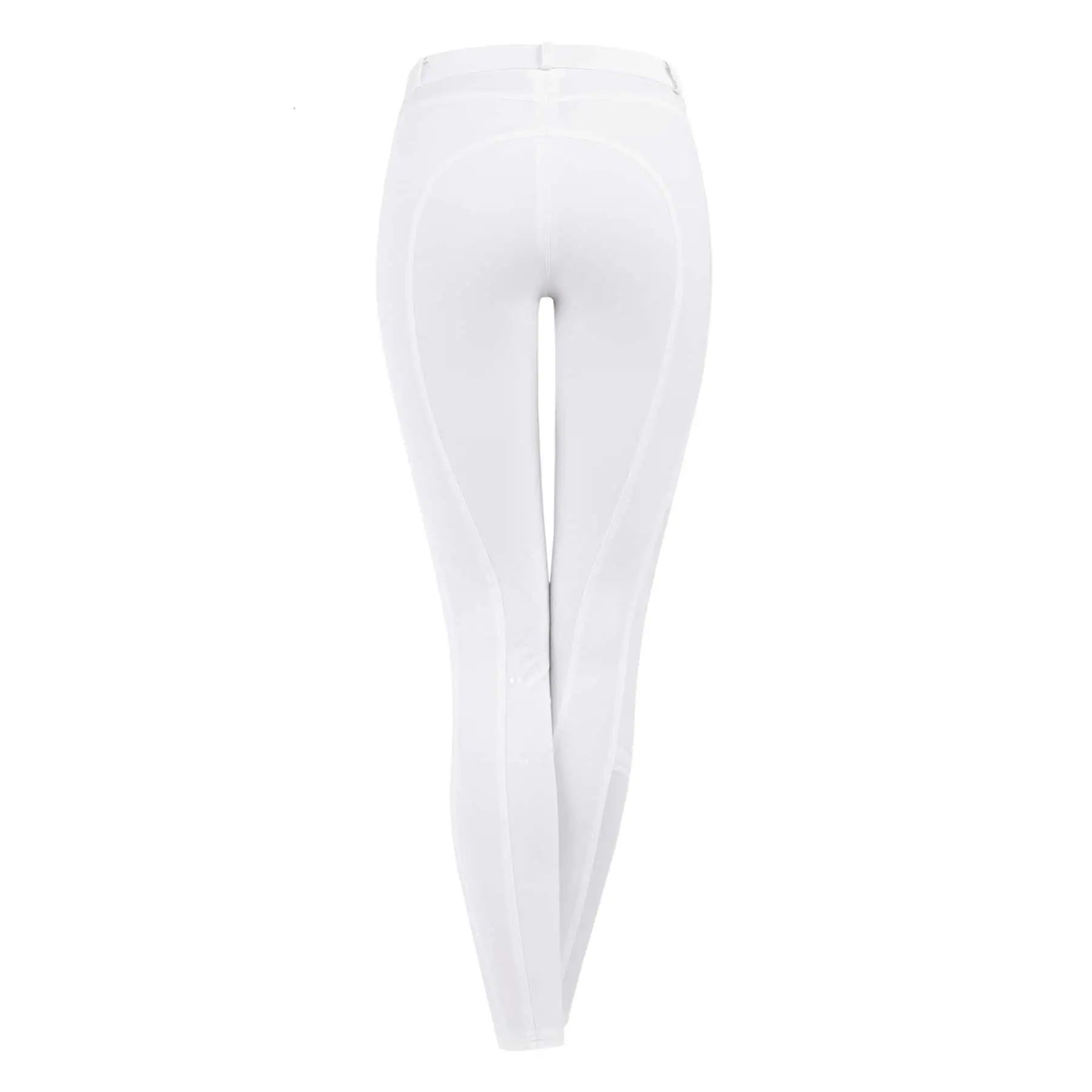 Pantalon d'équitation ELT Micro Genou Silicone, coupe classique, blanc D44