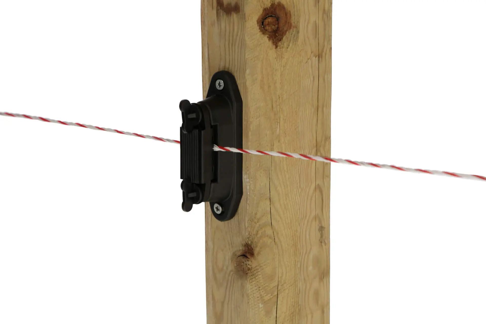 AKO Eckisolator, Streckenisolator Profi für 4cm-Band, 10 Stück, im Einsatz