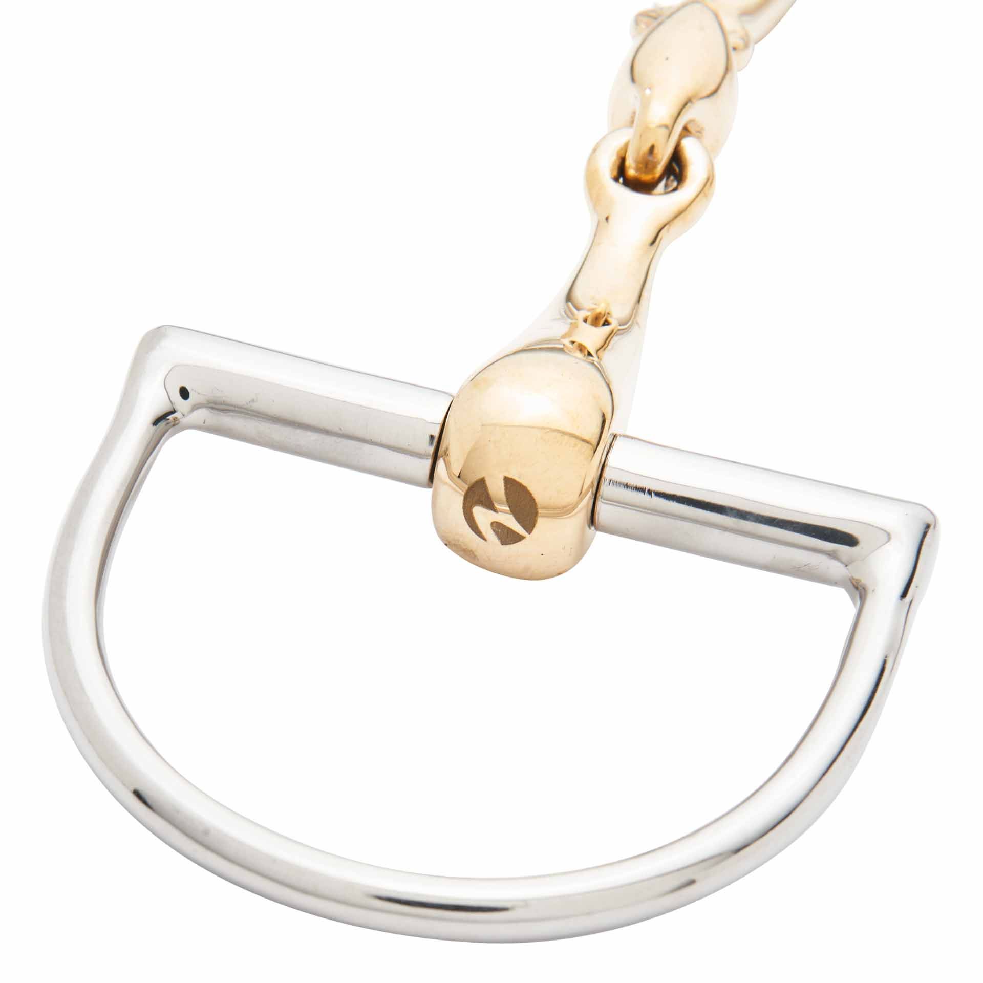 Mors de filet à anneaux en D BUSSE KAUGAN-SHAPED, 16 mm, double brisure, détail
