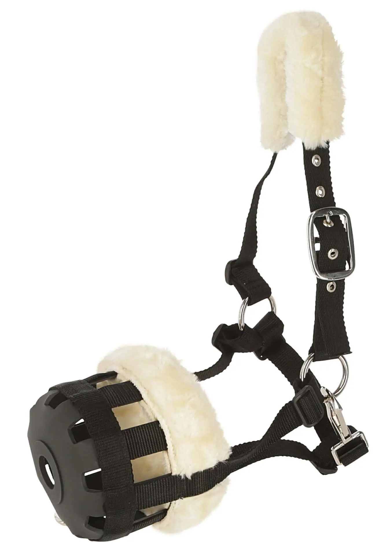 Covalliero Maulkorb Pferd Teddyfleece, Nylon, gepolstert