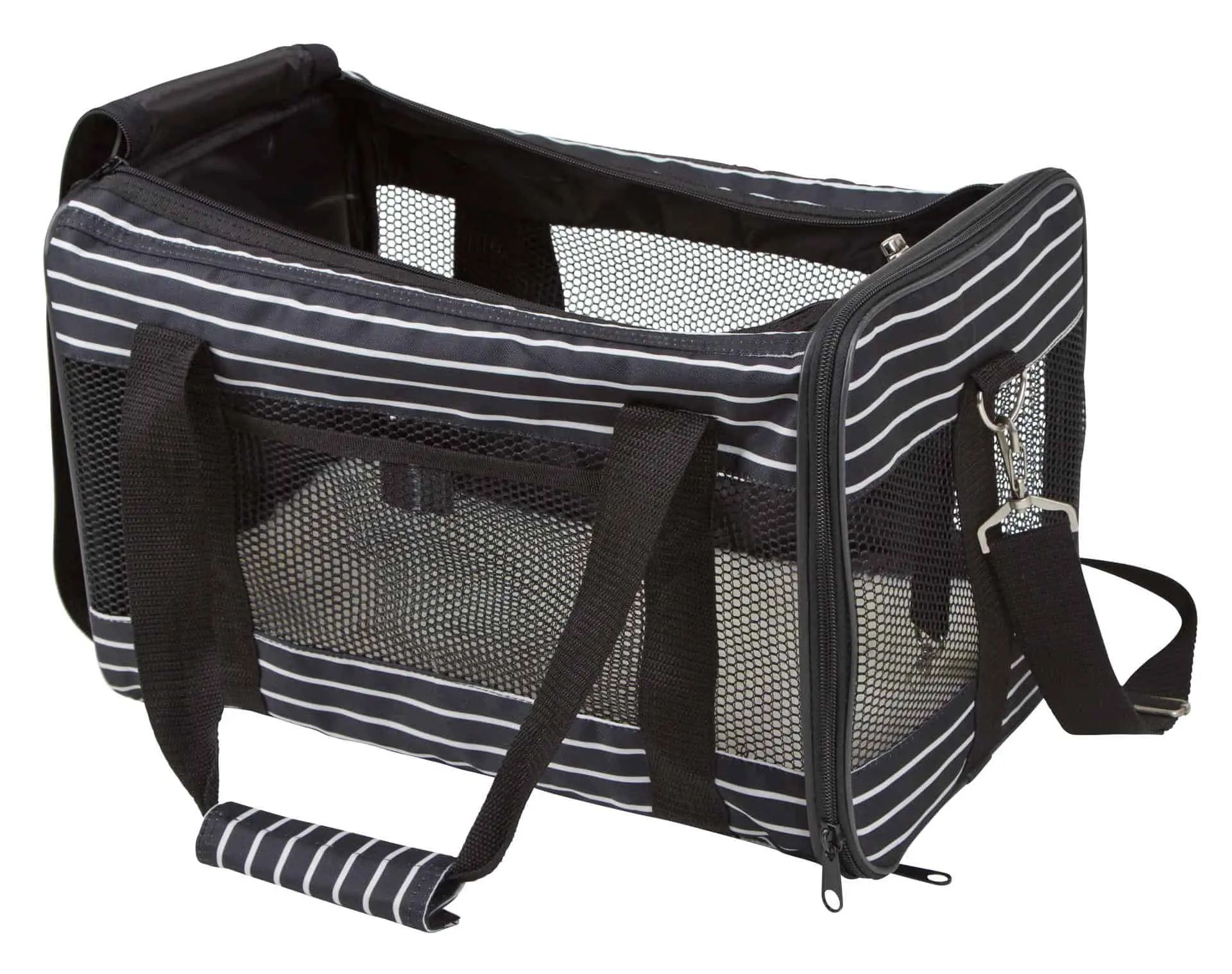Sac de transport Cuba Kerbl, noir/blanc, 40 x 26 x 28 cm, vue de côté