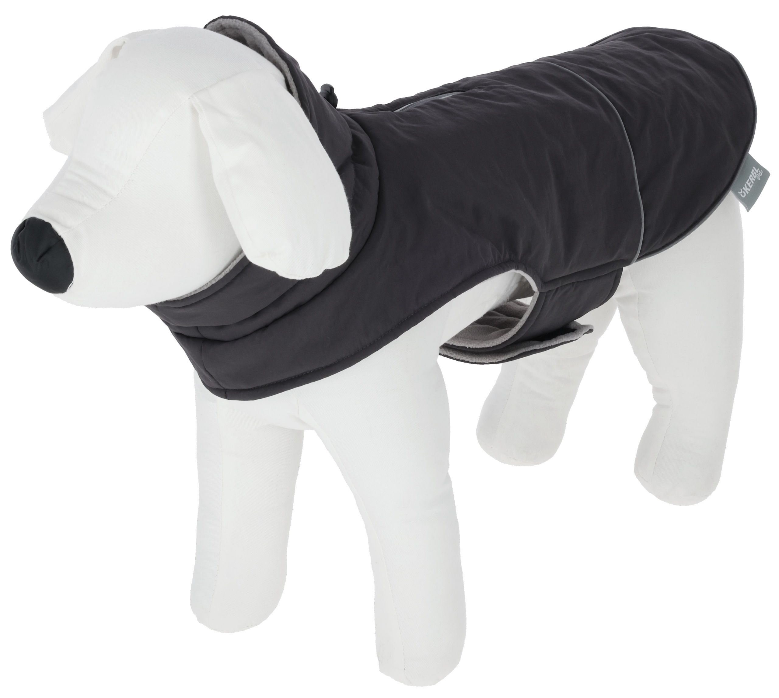 dog coat, padded vest, dog jacket, winter coat, gray black