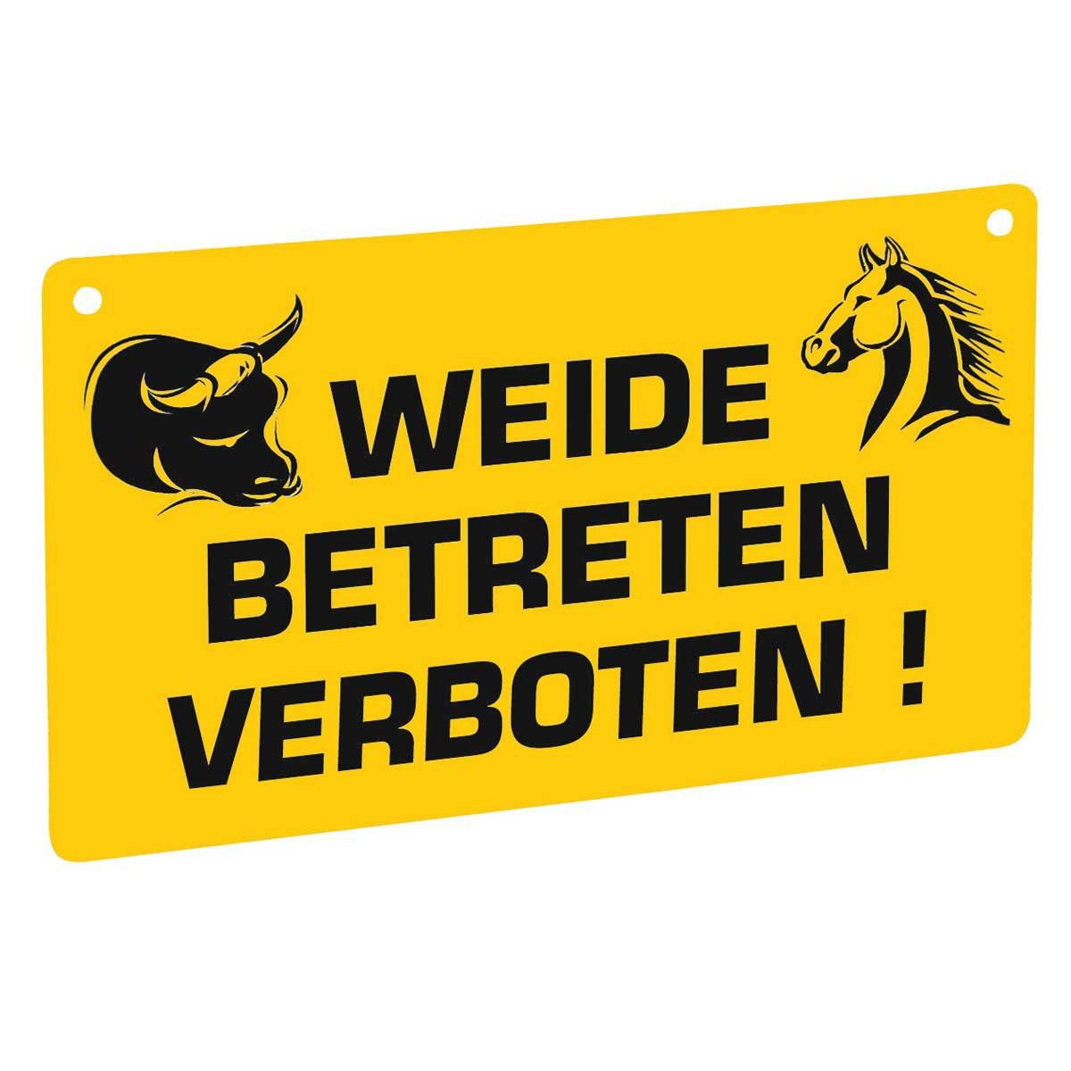 AKO Warnschild Weide betreten verboten, Kunststoff 200x120 mm