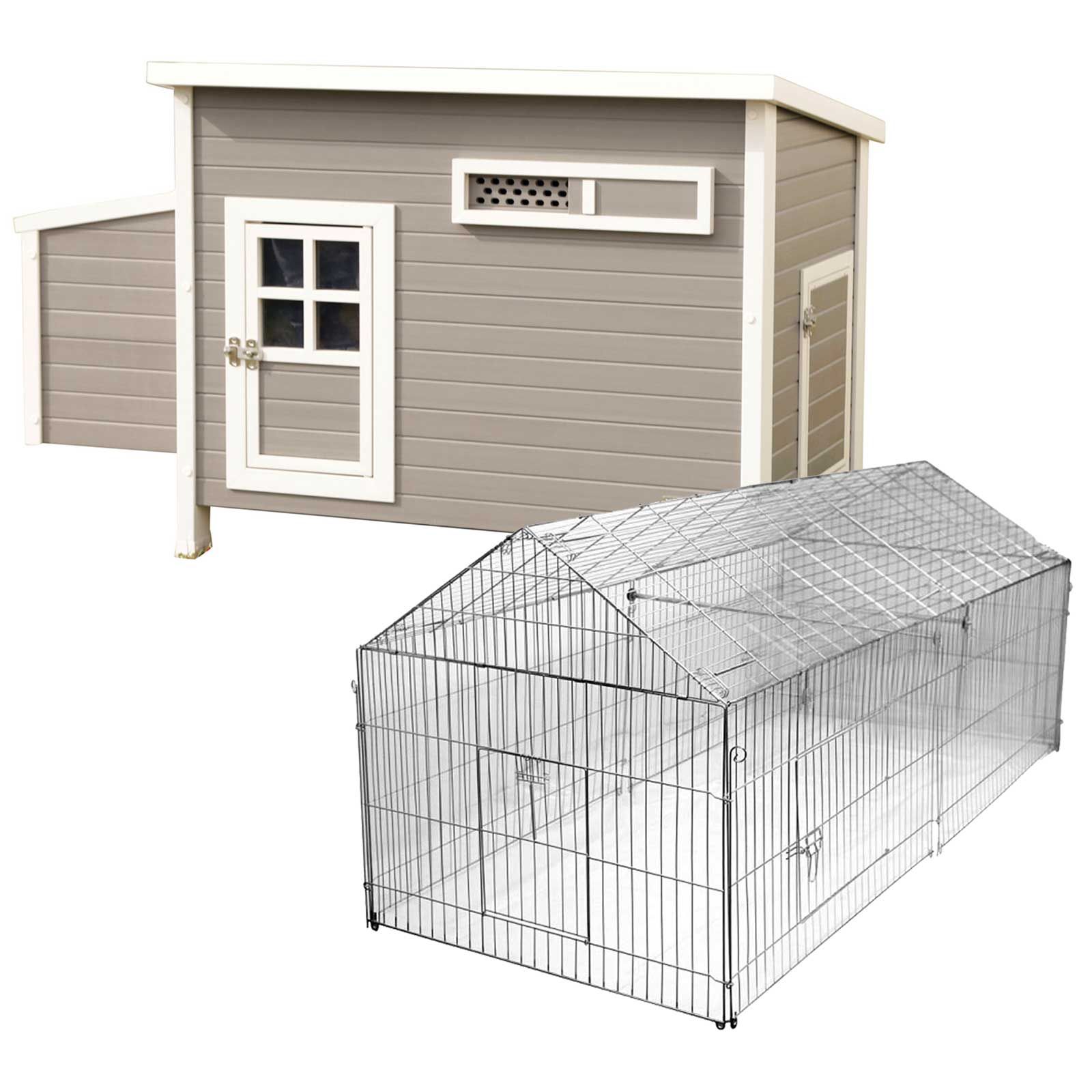 Kerbl Hühnerstall SET Barney mit Freigehege 220 cm