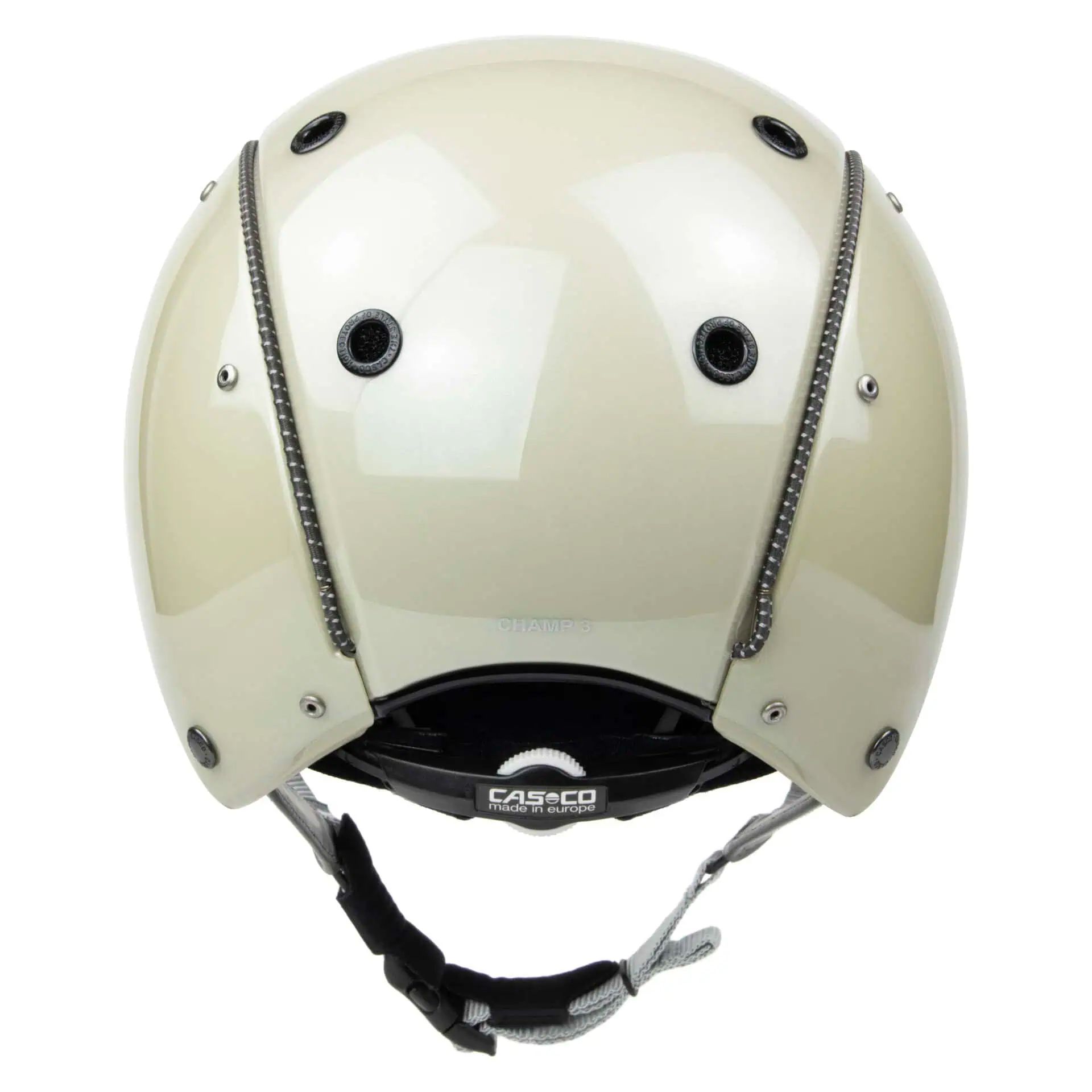 Casco da equitazione Casco CHAMP-3 Plus, verniciatura lucida, custodia, vista posteriore