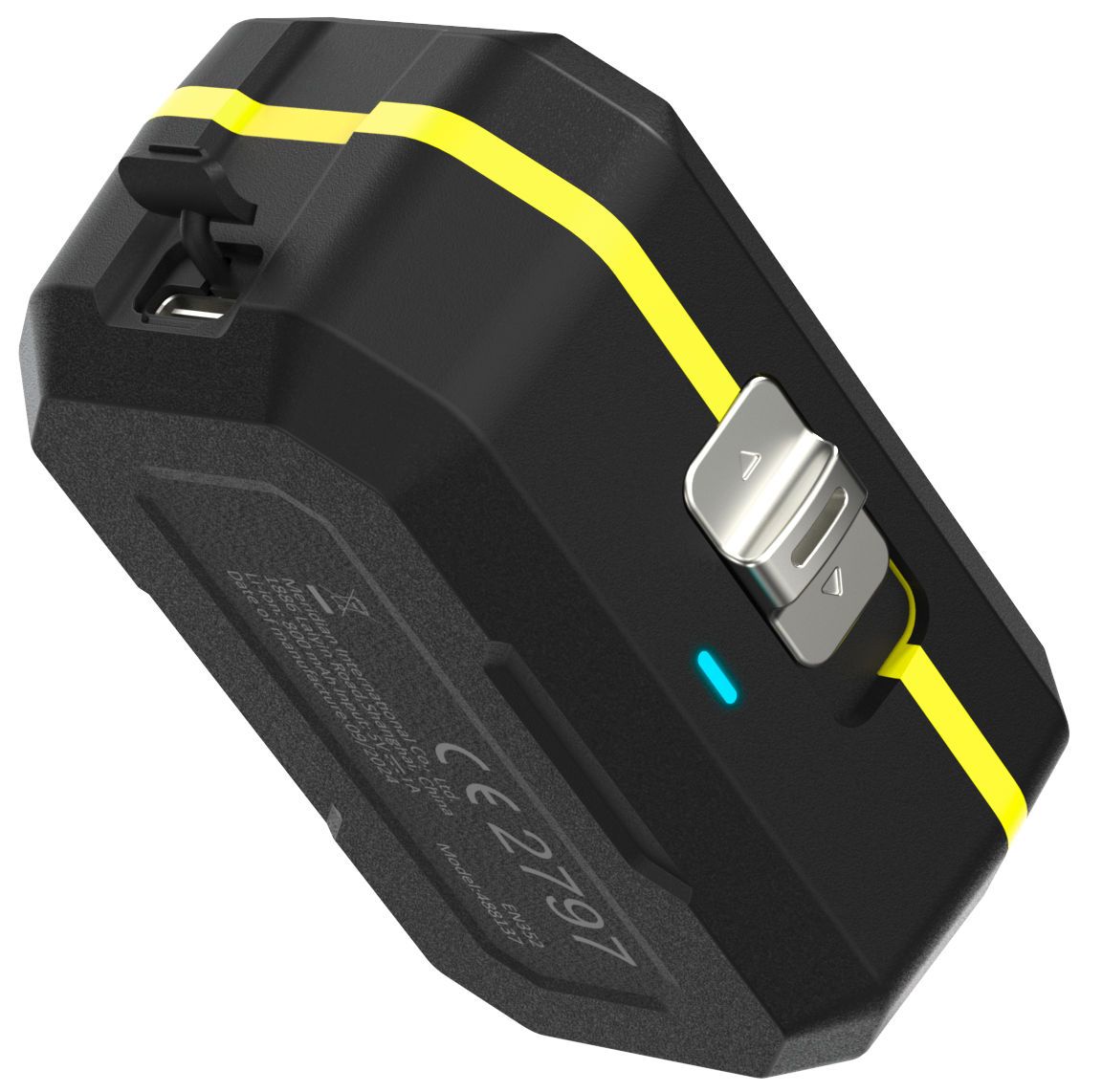 Uhr, digital, Bluetooth, USB-C, schwarz-gelb