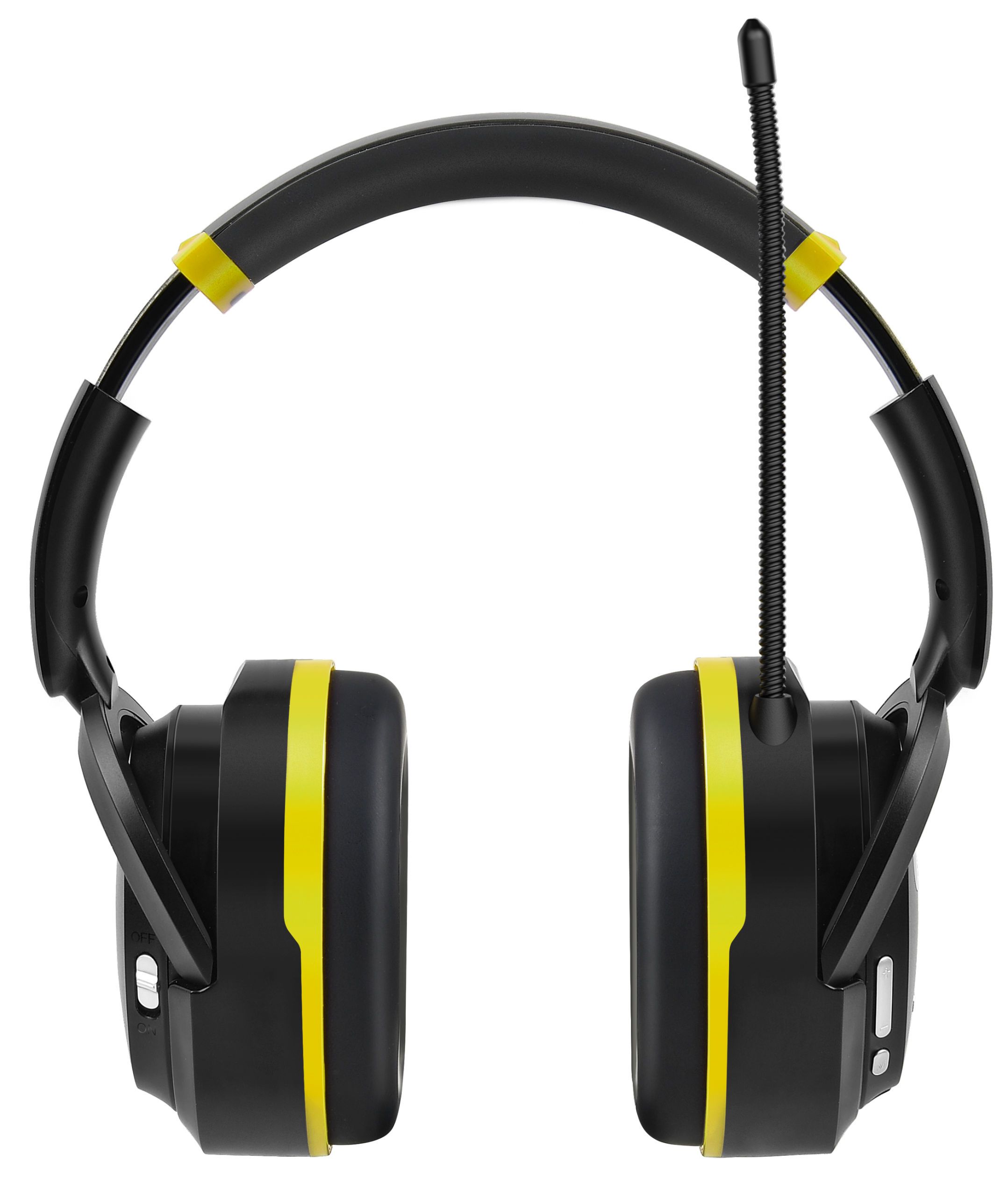 headphones, over-ear, gaming, black-yellow, wired mic