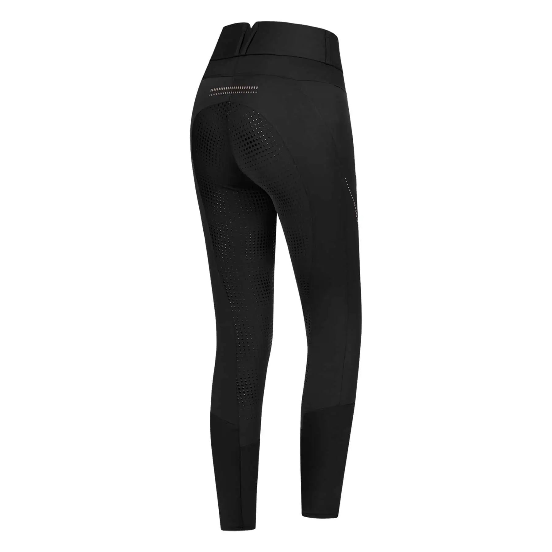 Pantalon d'équitation thermique Mina ELT, fond intégral silicone, noir D38