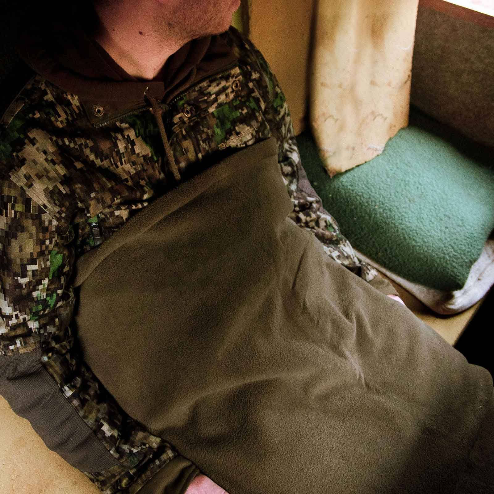Fleece filt, i användning
