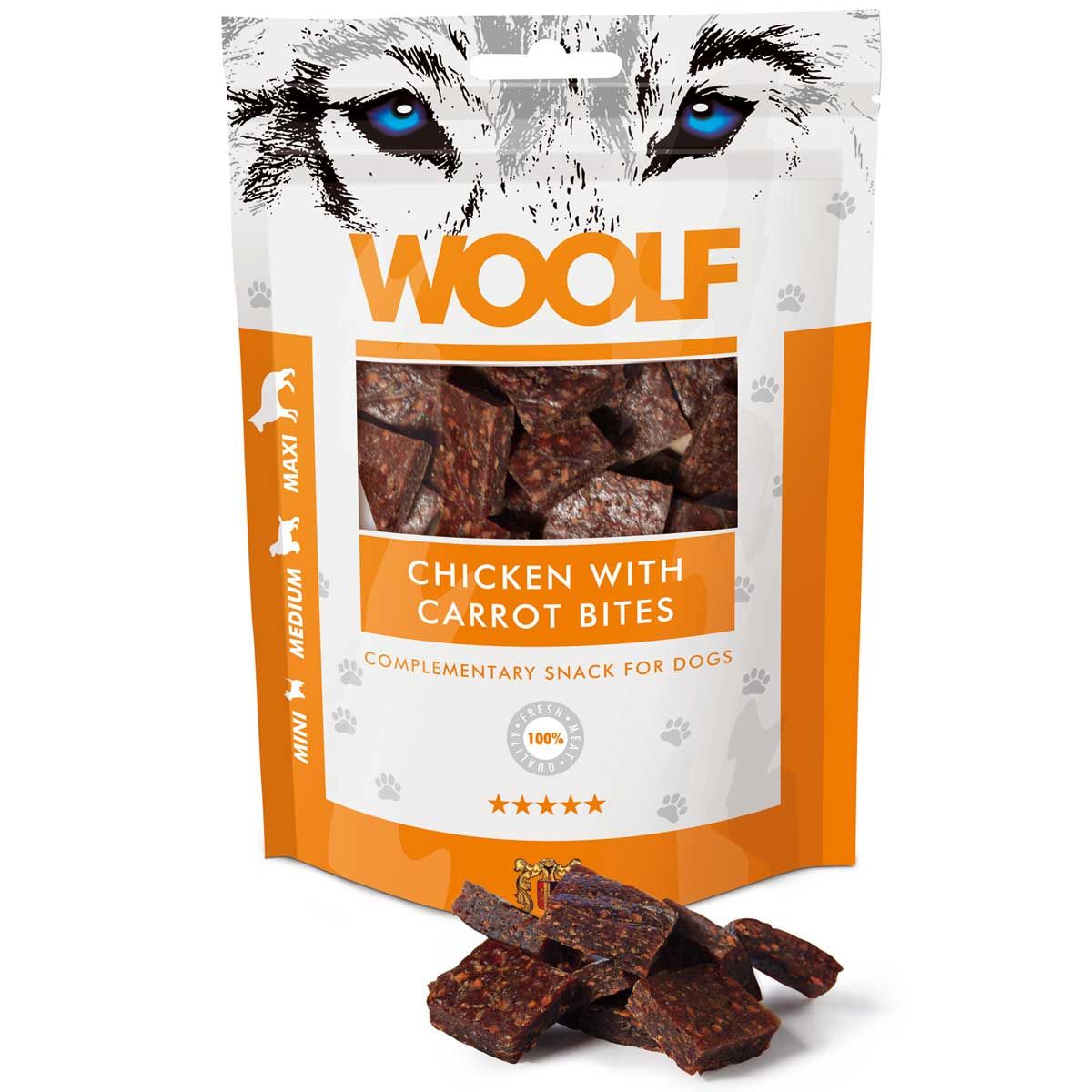 Woolf Dog Treat Pollo con Carote, confezione