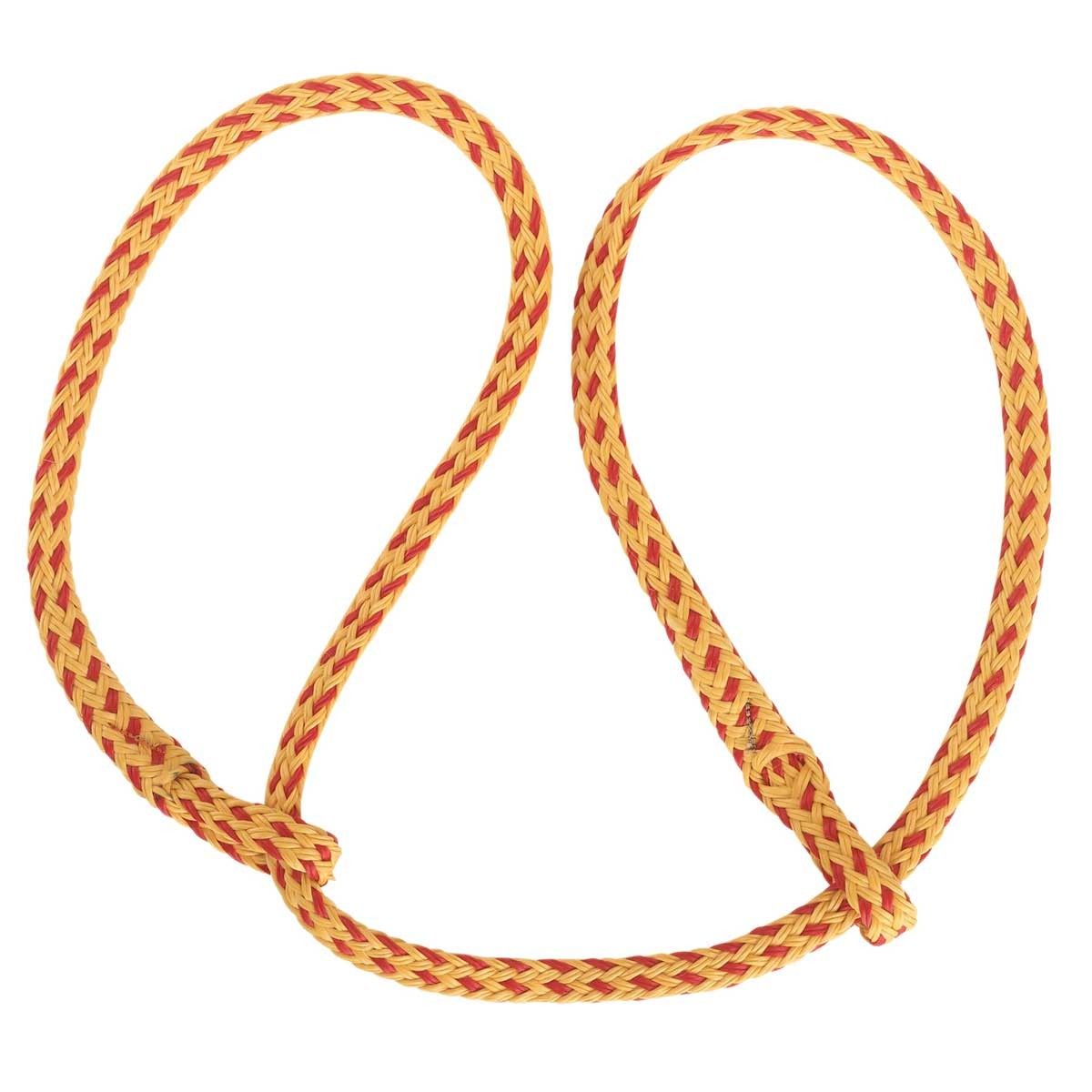 Kerbl Geburtsstrick gelb-rot, flach mit zwei Schlaufen, 130 cm