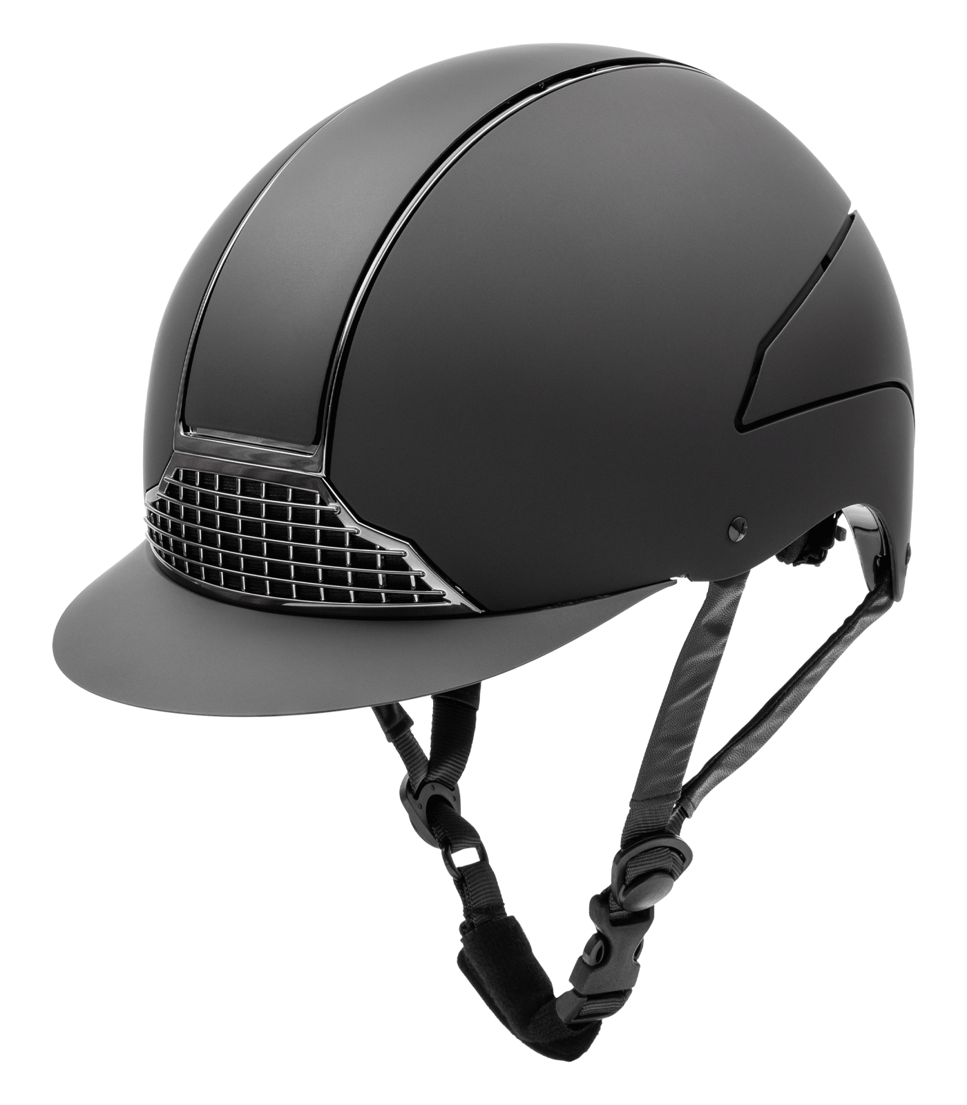 SWING Casque d'équitation H24 chrome, noir mat, 51-55 cm