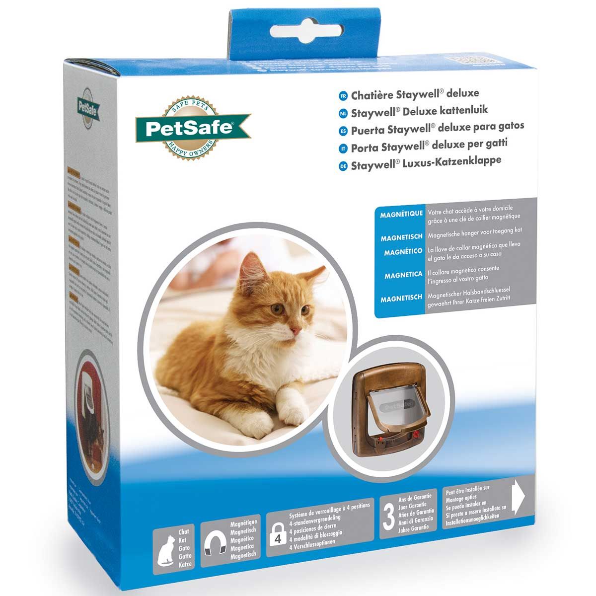 PetSafe Staywell 420 Gattaiola Magnetica Marrone, Chiusura 4 Vie, confezione
