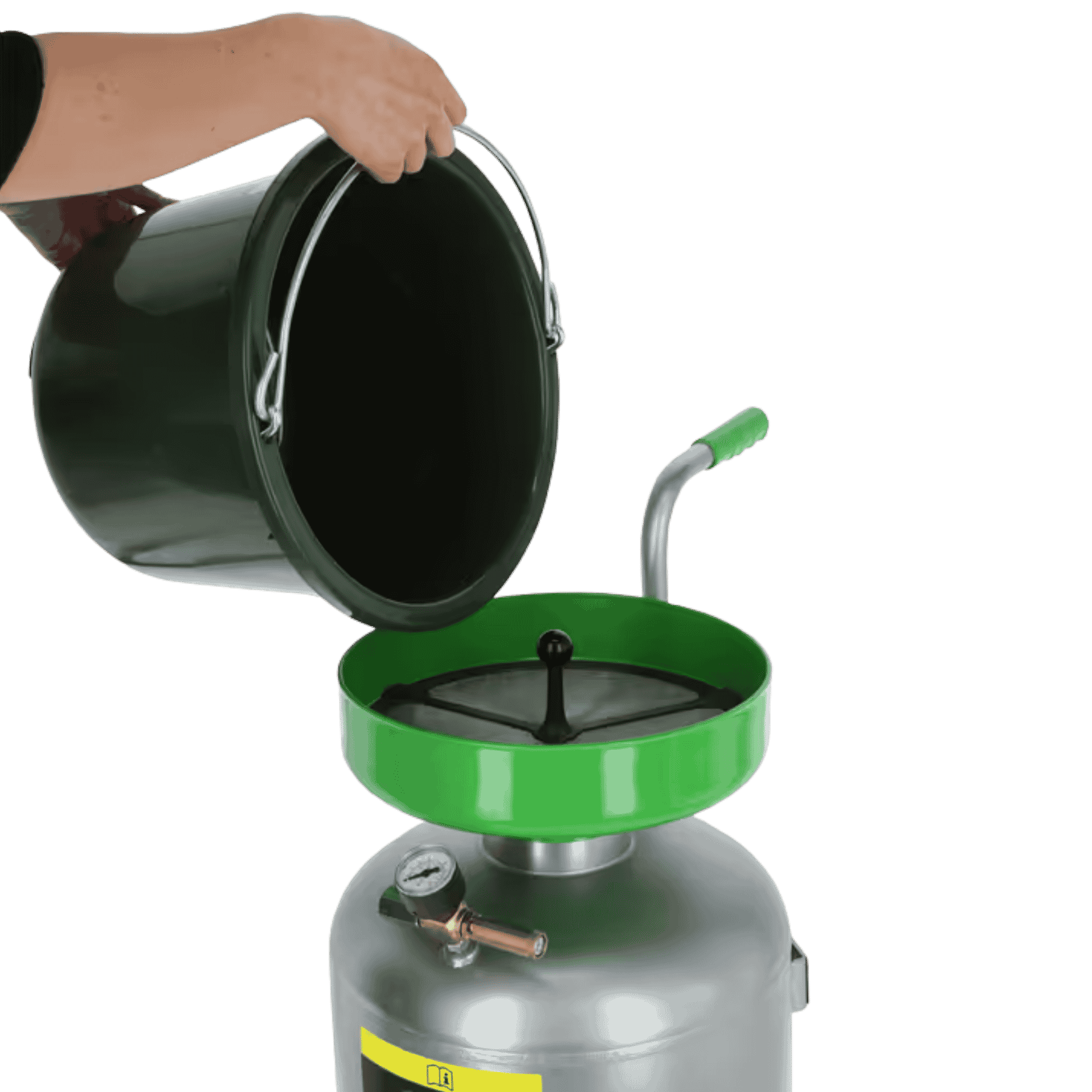 Gasflasche, Propanflasche, grüner Brenner, Druckmessgerät, Propansiegelkocher